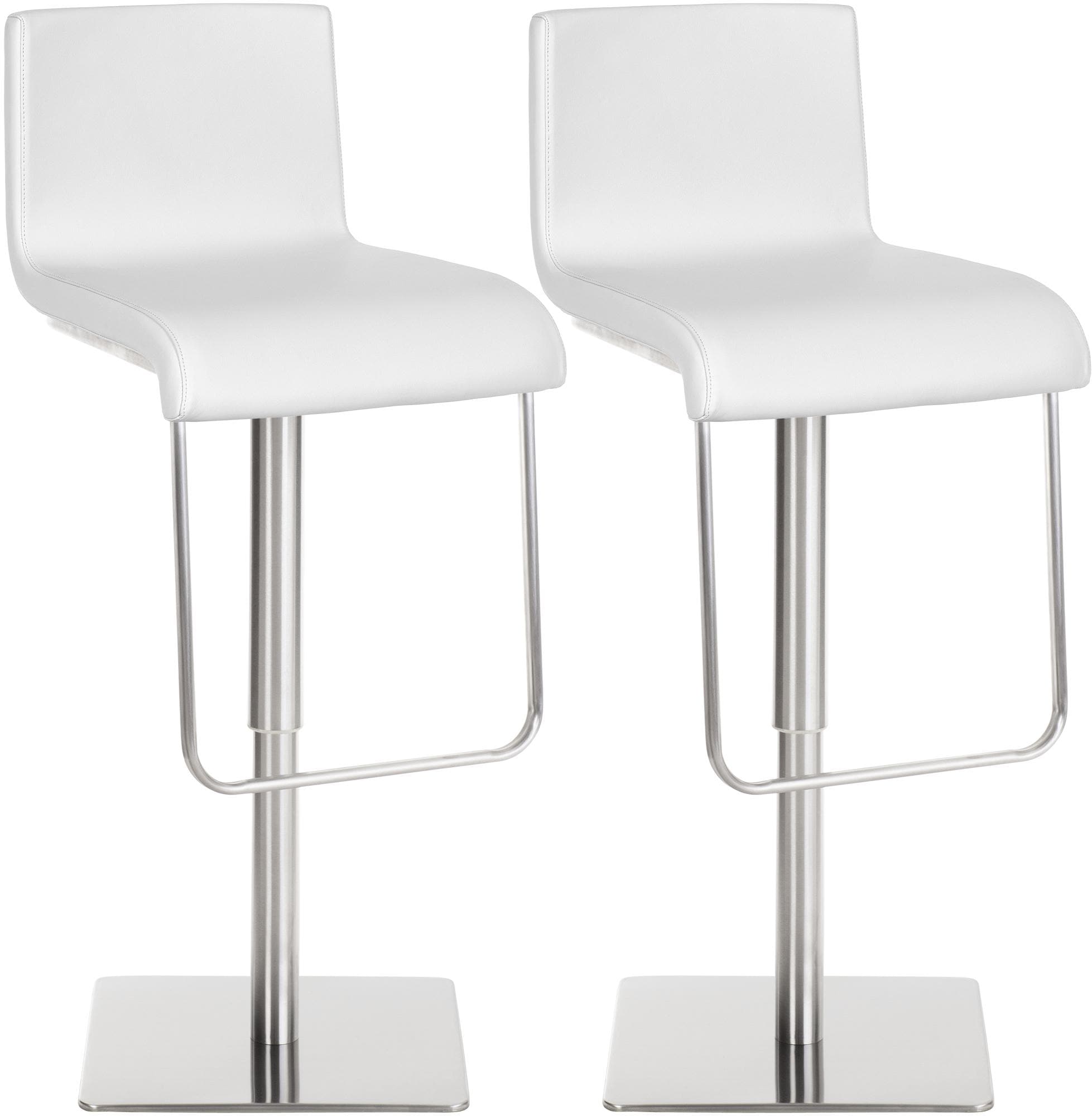 CLP 2er Set Barhocker mit Lehne Limon, Barst&uuml;hle mit Kunstlederbez&uuml;gen h&ouml;henverstellbar drehbar, Tresenst&uuml;hle bis 240 kg belastbar 