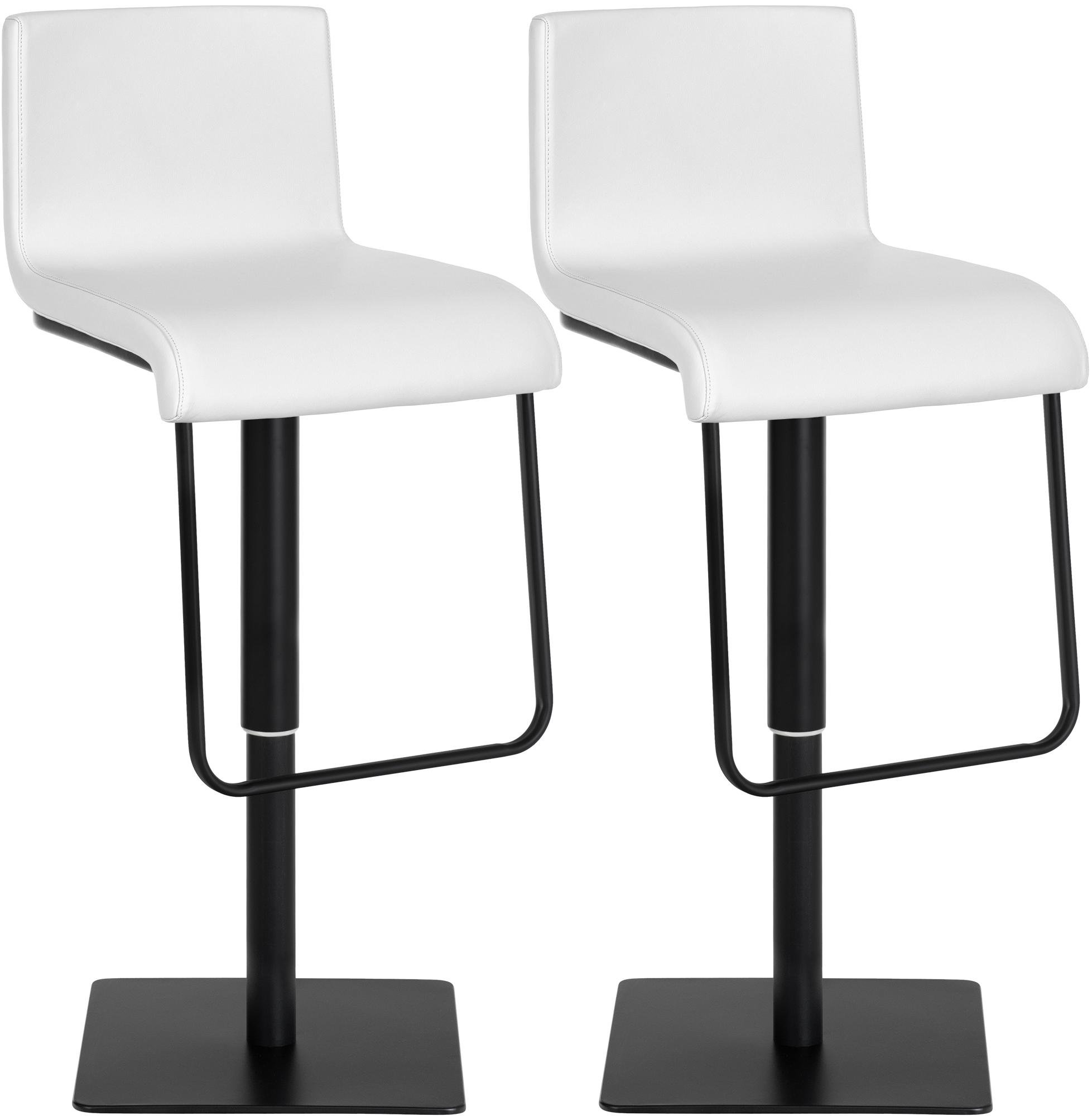 CLP 2er Set Barhocker mit Lehne Limon, Barst&uuml;hle mit Kunstlederbez&uuml;gen h&ouml;henverstellbar drehbar, Tresenst&uuml;hle bis 240 kg belastbar 