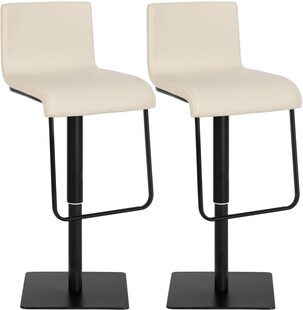 CLP 2er Set Barhocker mit Lehne Limon, Barstühle mit Kunstlederbezügen höhenverstellbar drehbar, Tresenstühle bis 240 kg belastbar 