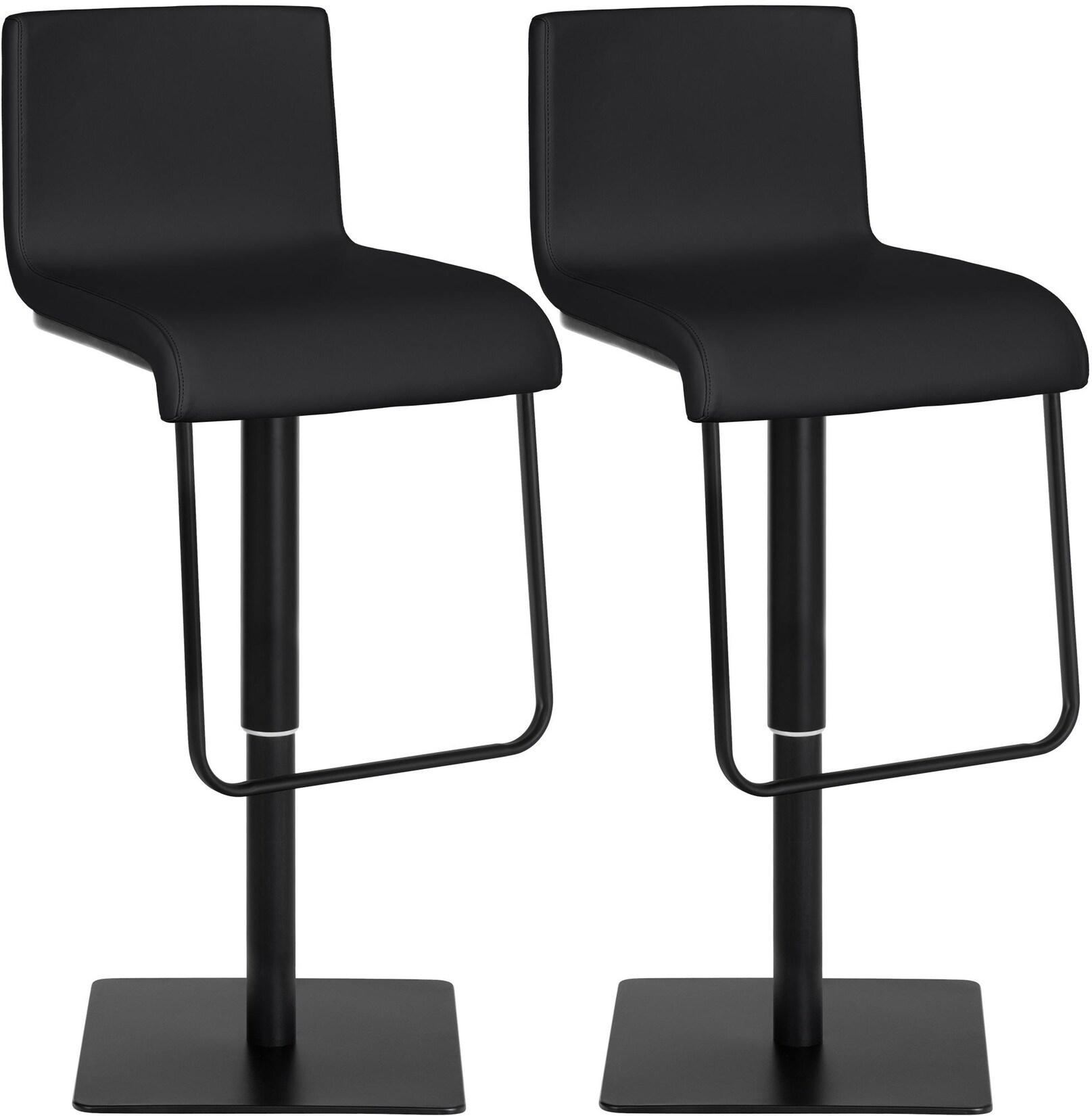 CLP 2er Set Barhocker Limon Kunstleder schwarz Farbe: schwarz, Gestell Farbe: schwarz