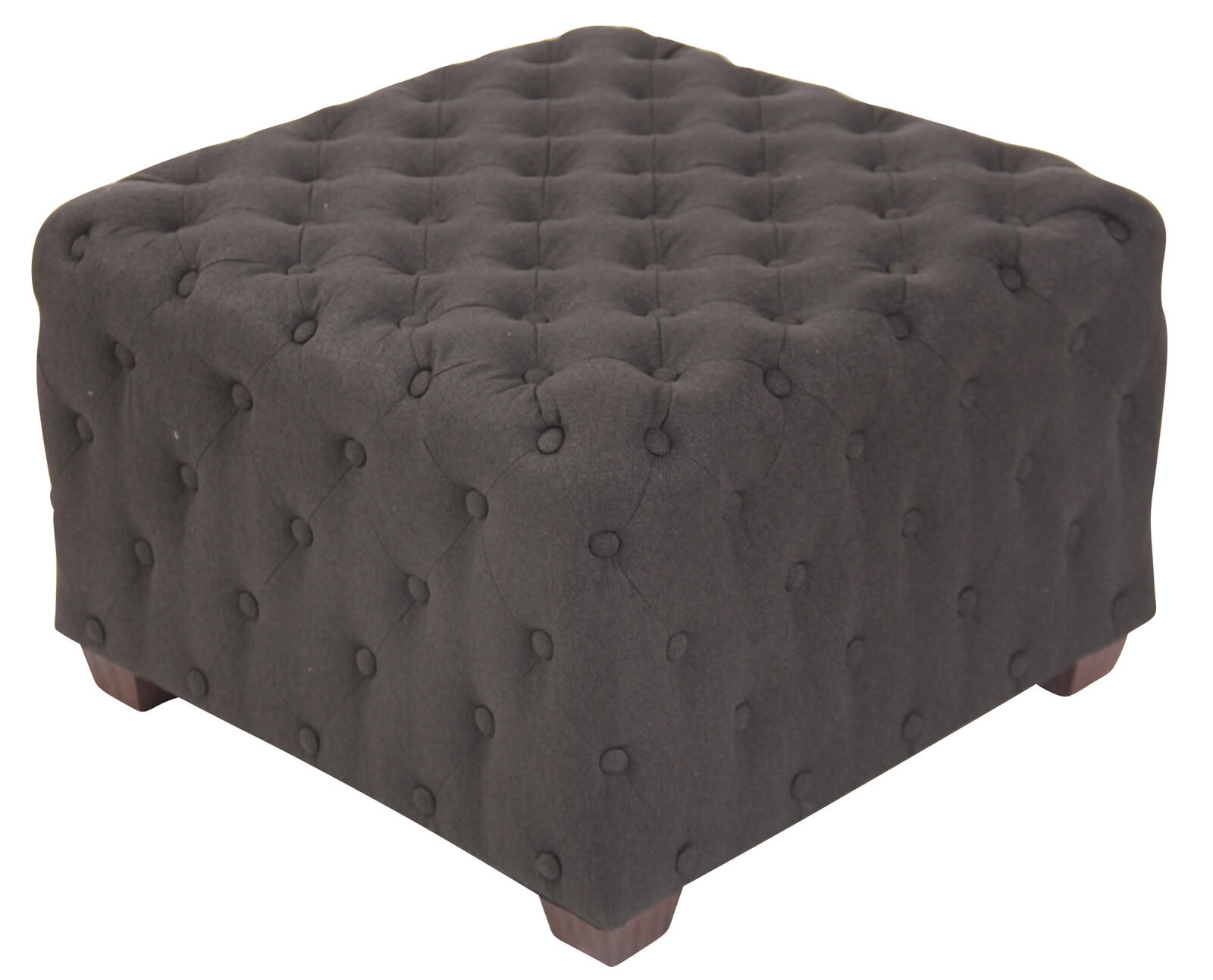 CLP Sitzhocker Nimes Stoff I Polsterhocker Eckig I Gesteppter Hocker Mit Zierkn&ouml;pfen I Gepolstert 