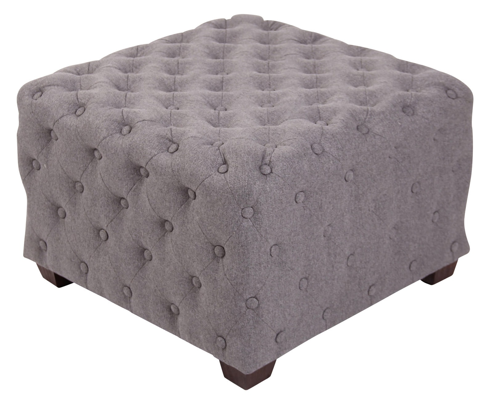 CLP Sitzhocker Nimes Stoff I Polsterhocker Eckig I Gesteppter Hocker Mit Zierkn&ouml;pfen I Gepolstert 