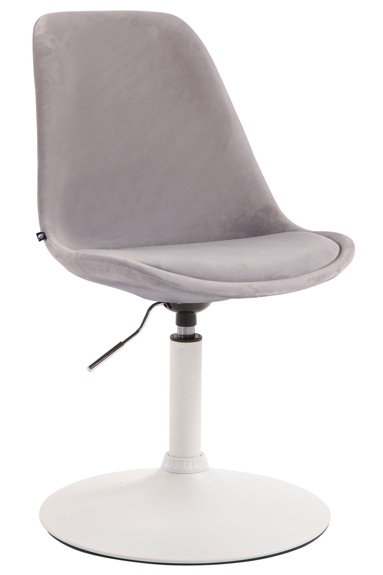 CLP Esszimmerstuhl Maverick Samt I H&ouml;henverstellbarer Lehnstuhl I Drehstuhl Mit Trompetenfu&szlig; I Sitzh&ouml;he Von Ca. 43 - 48 cm 