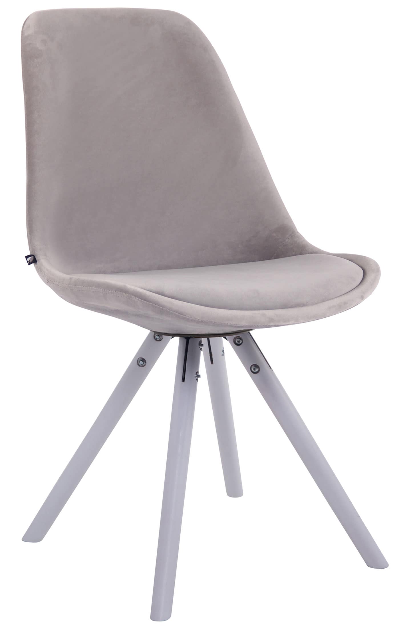 CLP Retrostuhl Toulouse Samt Rund Mit Hochwertigem Sitzpolster I Lehnstuhl Mit Stabilem Holzgestell I Sitzh&ouml;he 48 cm 