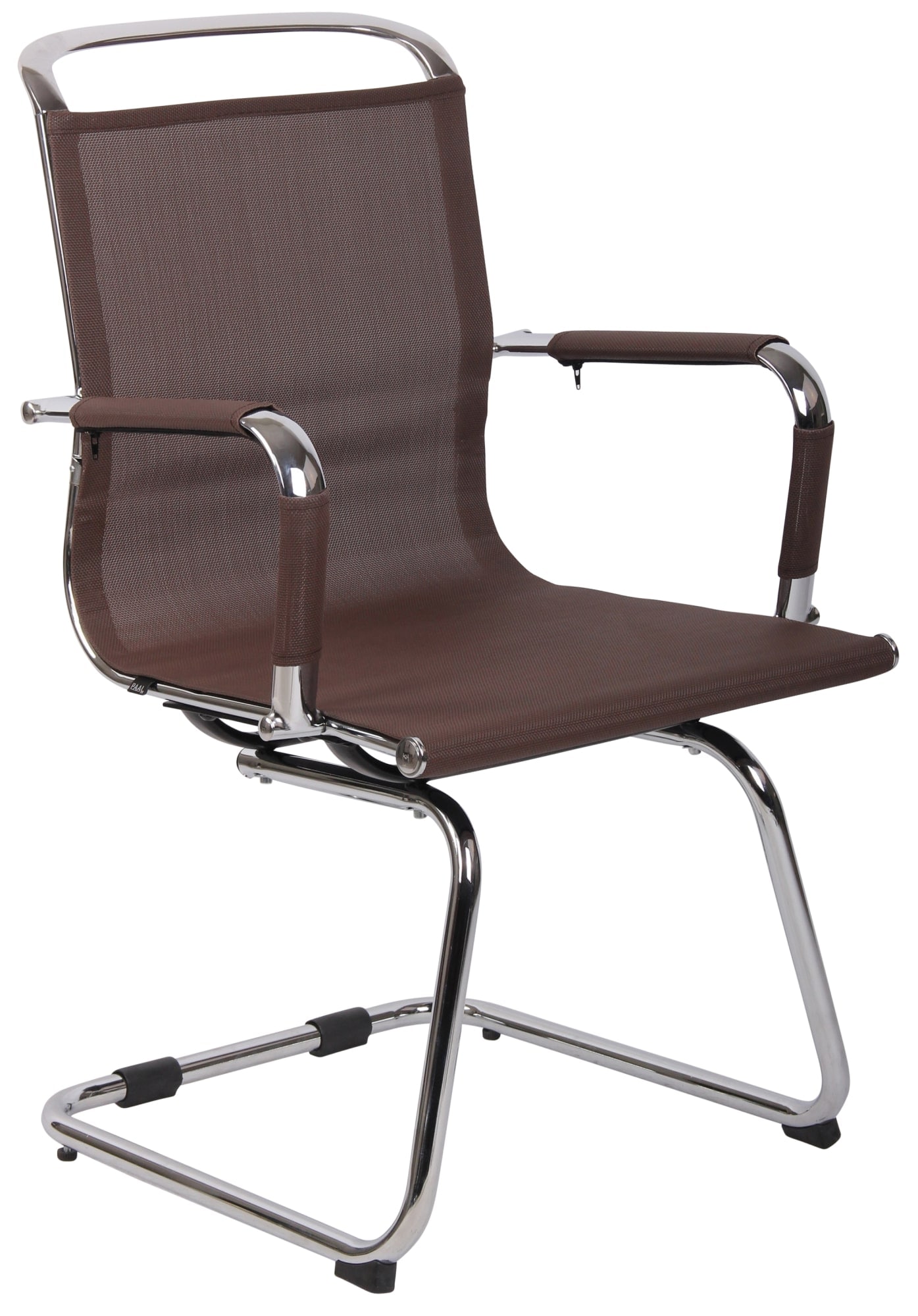 CLP Besucherstuhl Barnet Mesh I Mit Armlehne Und Chrom-Gestell I Atmungsaktiver Netz-Bezug 