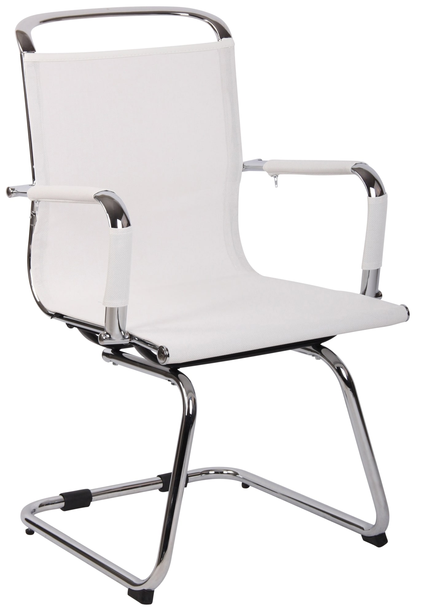 CLP Besucherstuhl Barnet Mesh I Mit Armlehne Und Chrom-Gestell I Atmungsaktiver Netz-Bezug 