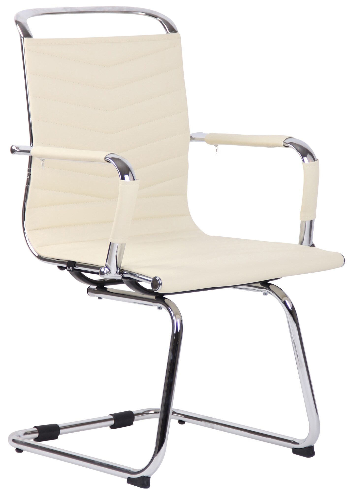 CLP Besucherstuhl Burnley Mit Armlehne I Kunstleder- Oder Echtlederbezug I Freischwinger mit Bodenschonern 