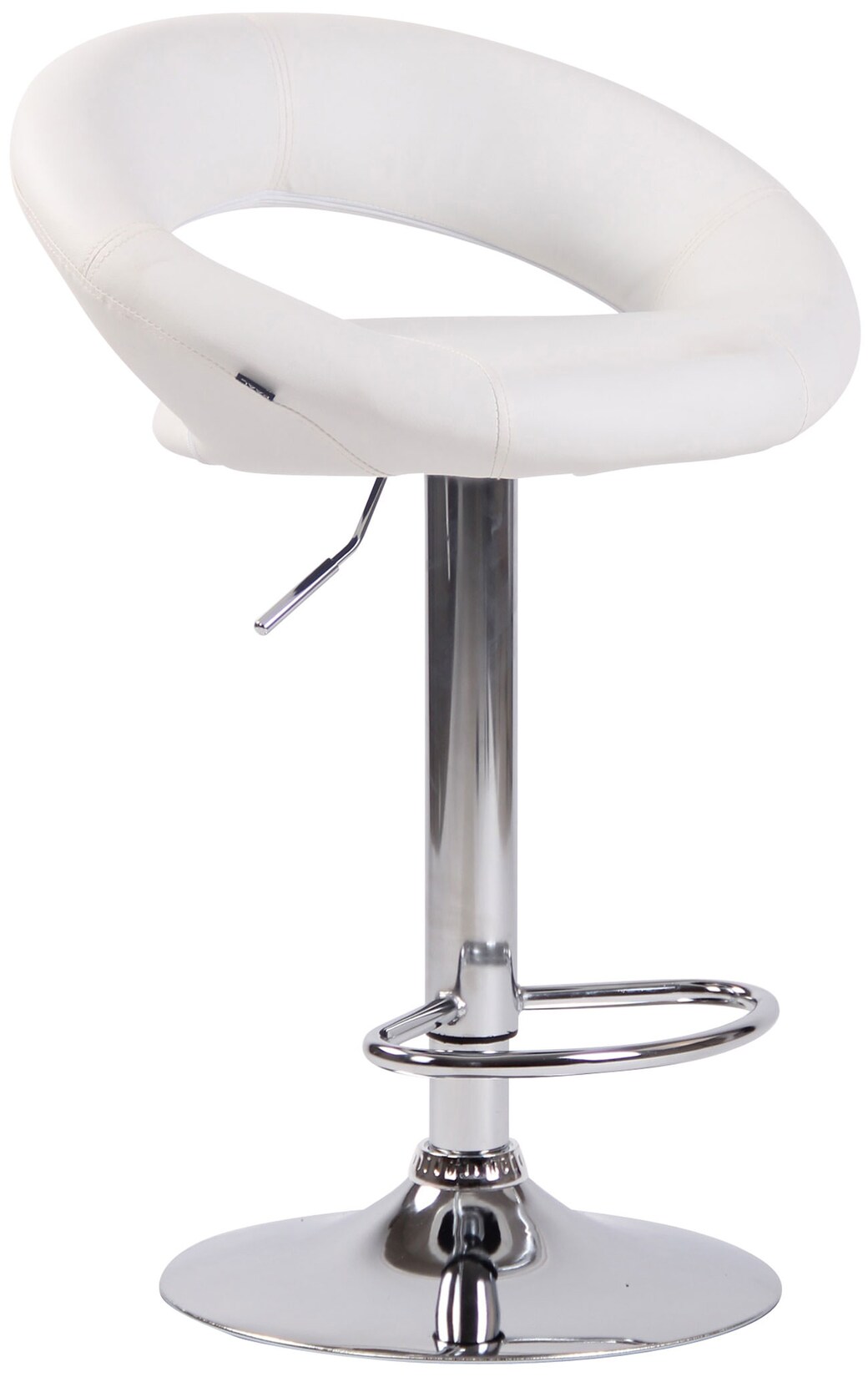 CLP Barhocker Olinda Kunstleder chrom Farbe: weiß, Gestell Farbe: chrom