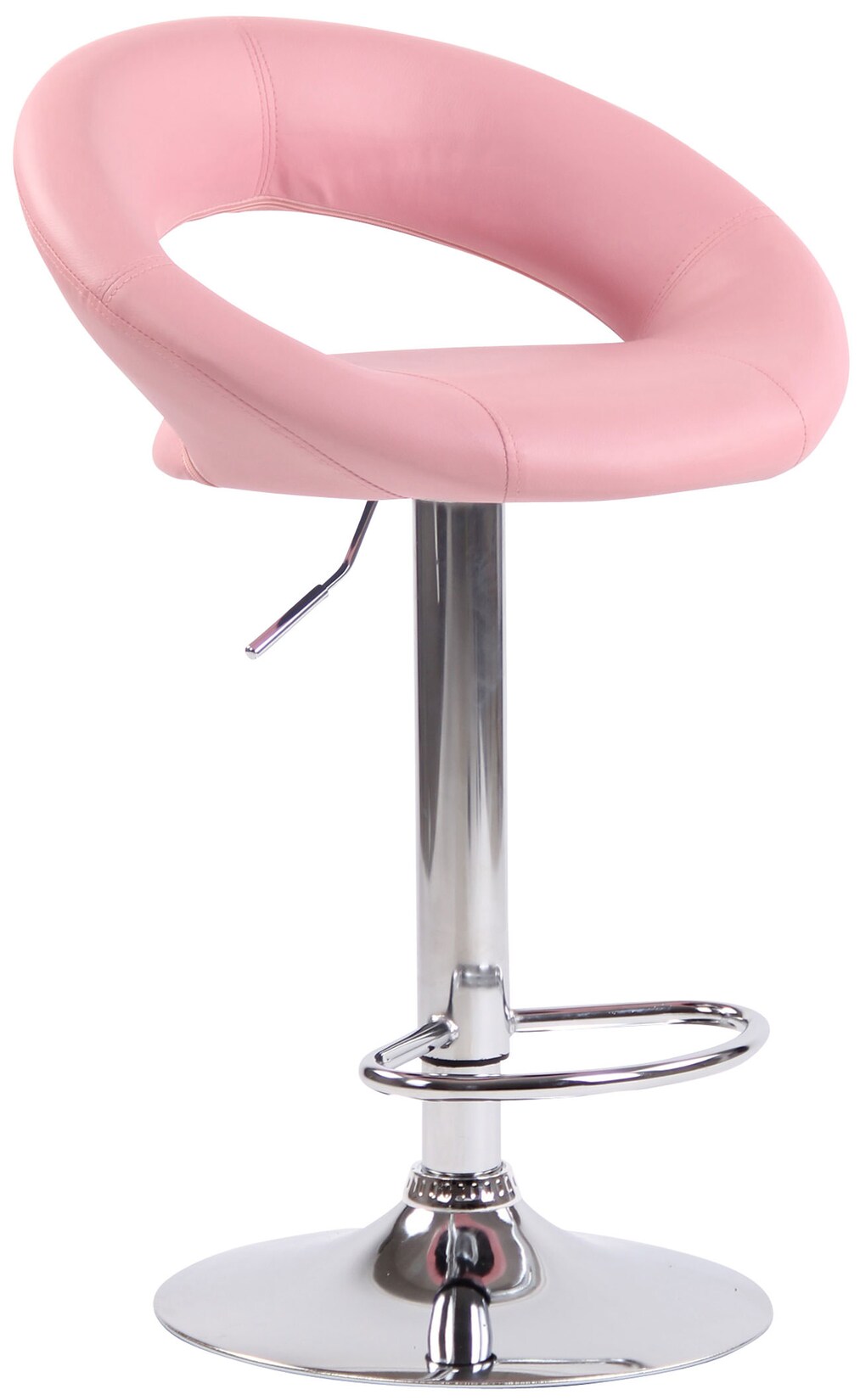CLP Barhocker Olinda Kunstleder chrom Farbe: pink, Gestell Farbe: chrom