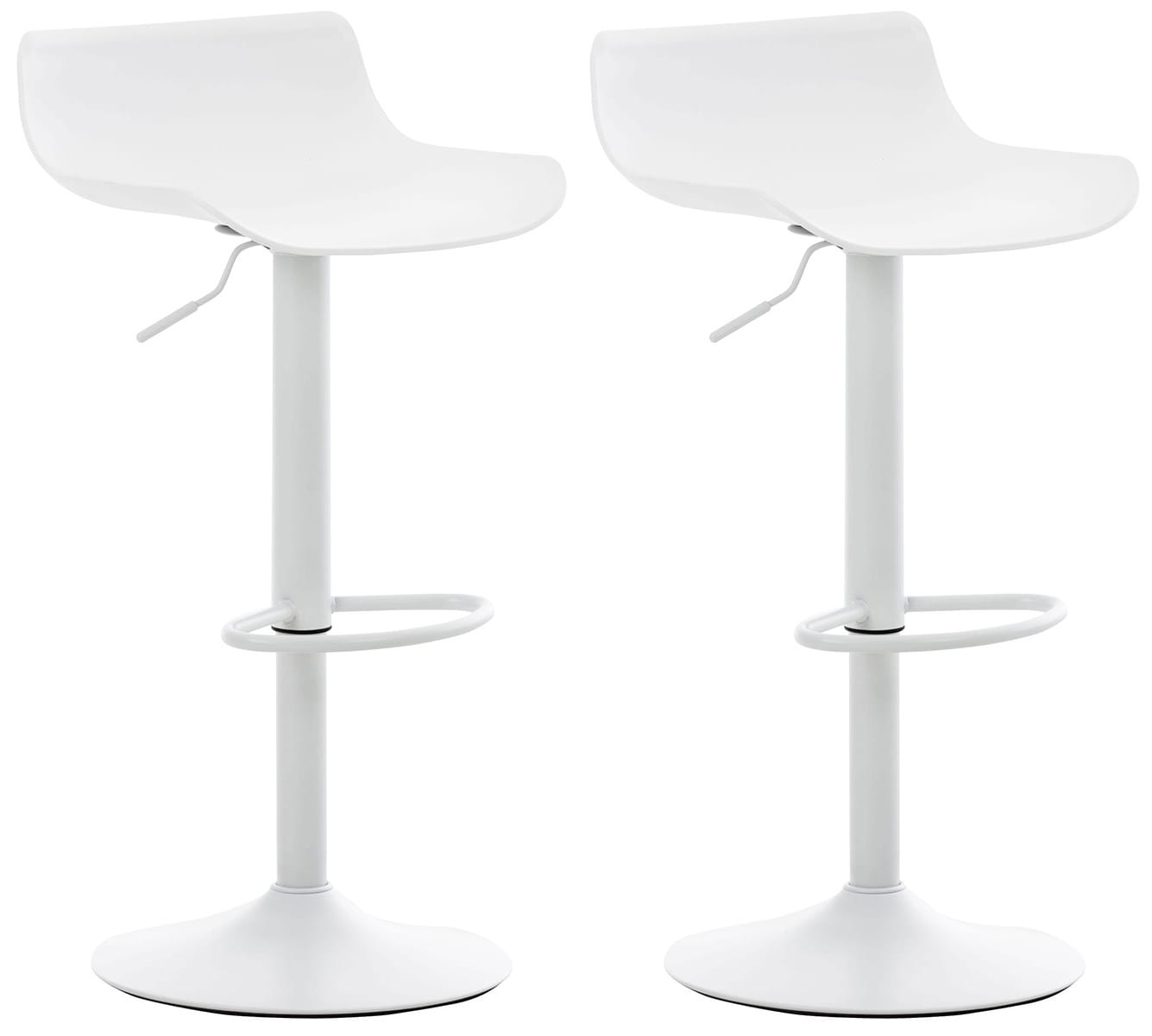 CLP 2er Set Barhocker Aveiro Mit Kunststoffsitz I Tresenstuhl H&ouml;henverstellbar I Thekenhocker Mit Trompetenfu&szlig; 