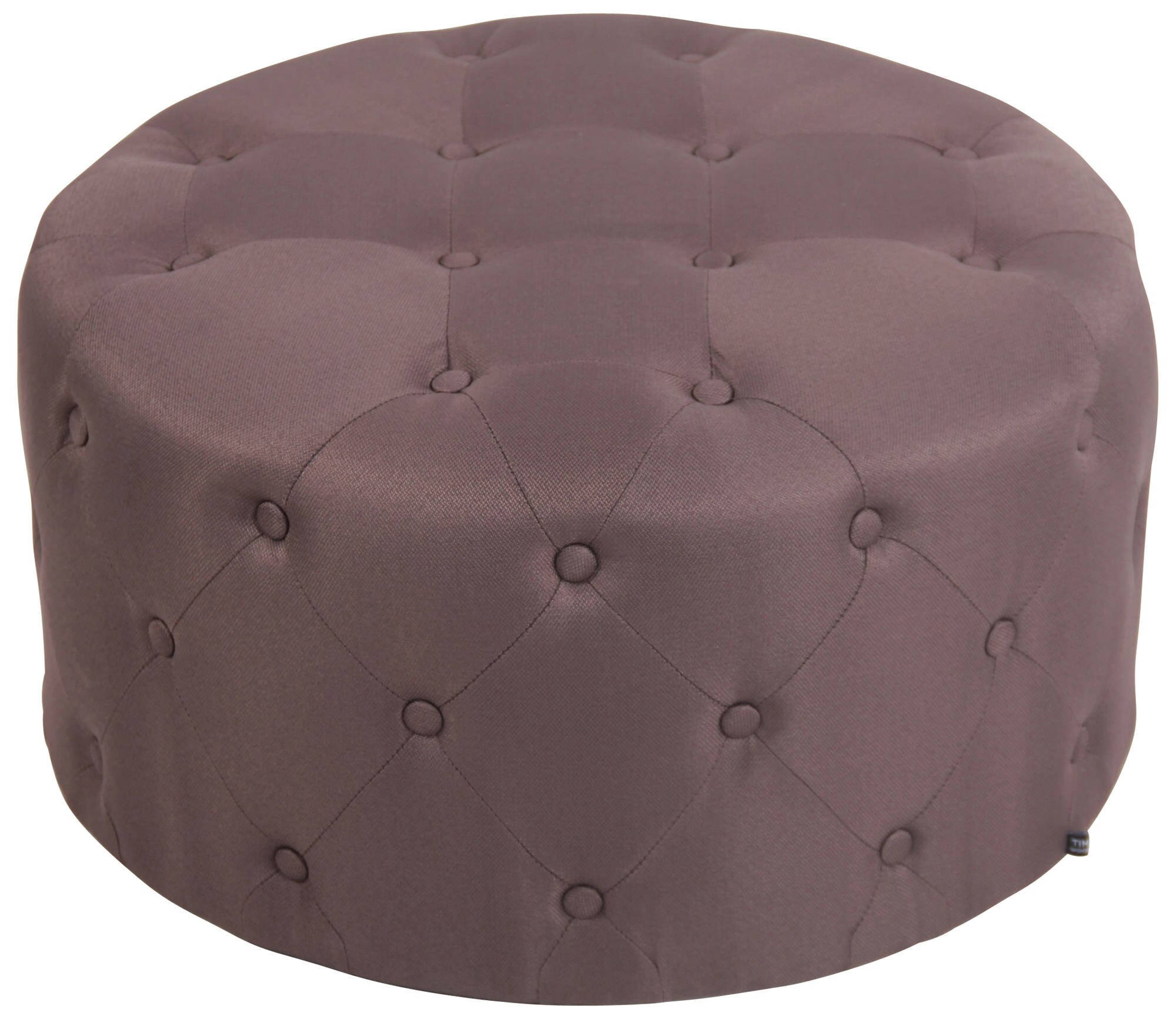 CLP Fu&szlig;hocker Korsika I Kunstleder I Stoff I Polsterhocker Rund I Gesteppter Hocker Mit Zierkn&ouml;pfen 