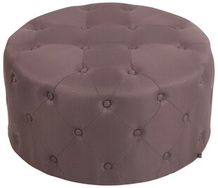 CLP Fußhocker Korsika I Kunstleder I Stoff I Polsterhocker Rund I Gesteppter Hocker Mit Zierknöpfen 