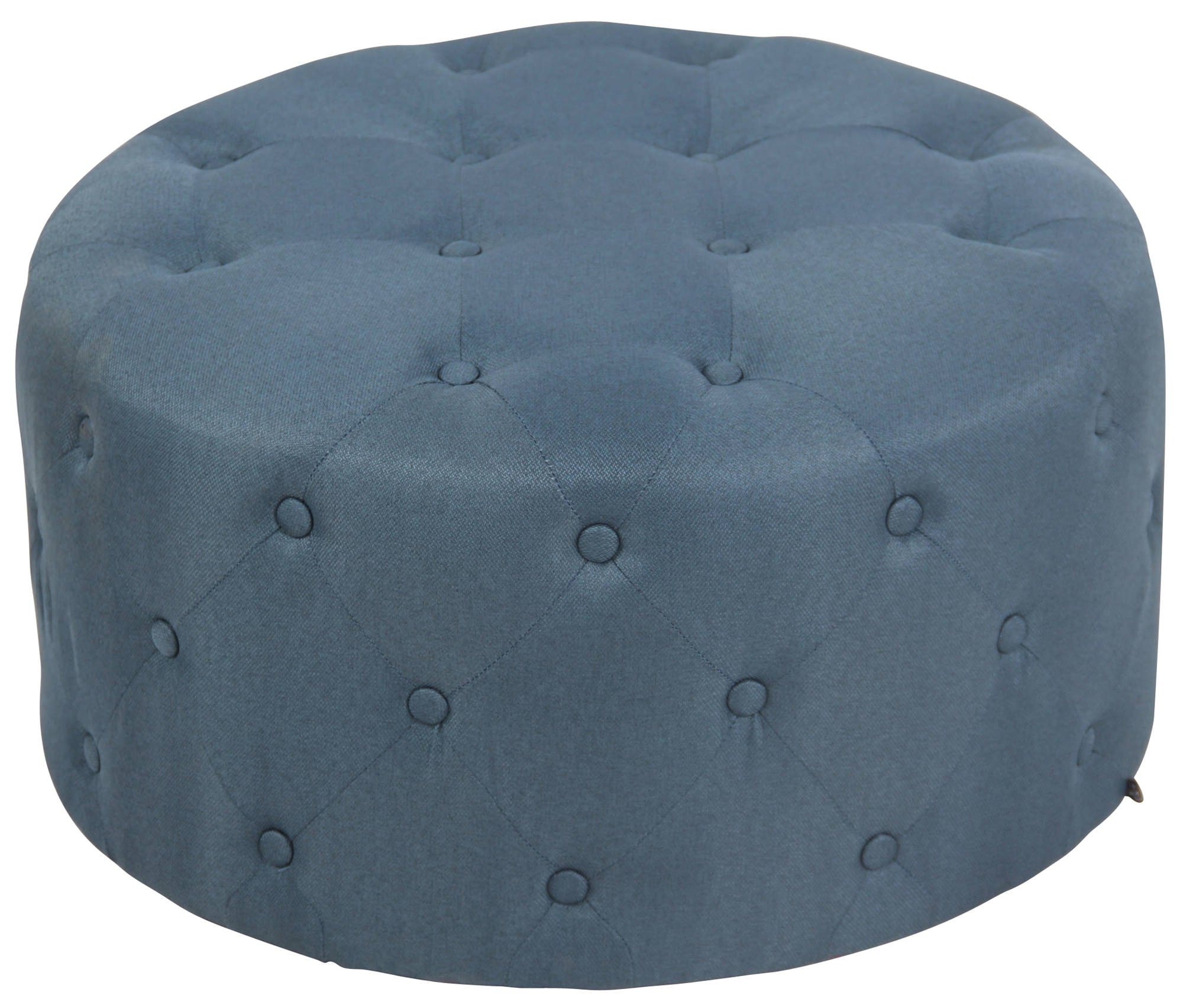 CLP Fu&szlig;hocker Korsika I Kunstleder I Stoff I Polsterhocker Rund I Gesteppter Hocker Mit Zierkn&ouml;pfen 