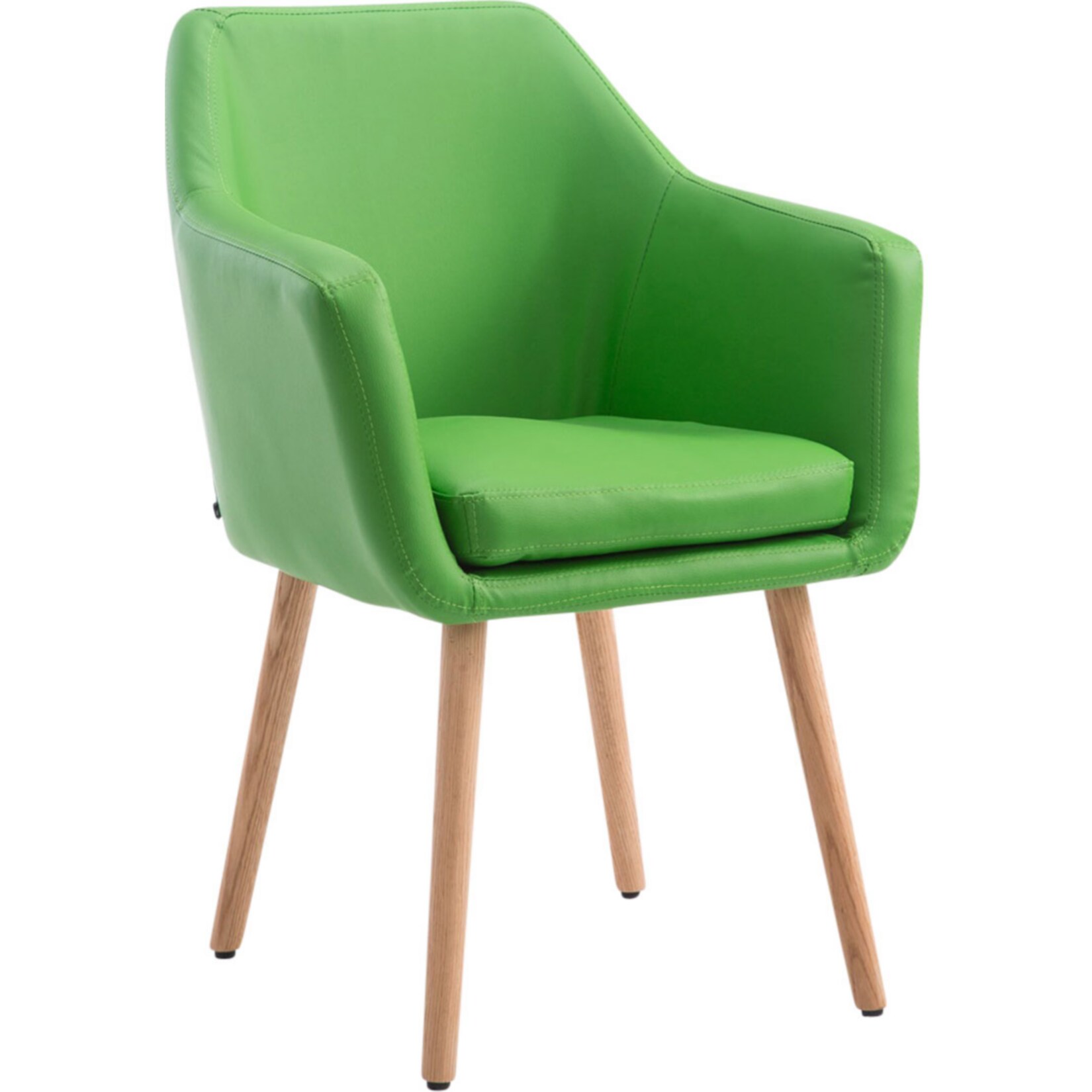 CLP Esszimmerstuhl Utrecht Mit Kunstlederbezug I Polsterstuhl Mit Robustem Holzgestell I Retrostuhl mit Bodenschonern I Verschiedene Farben 