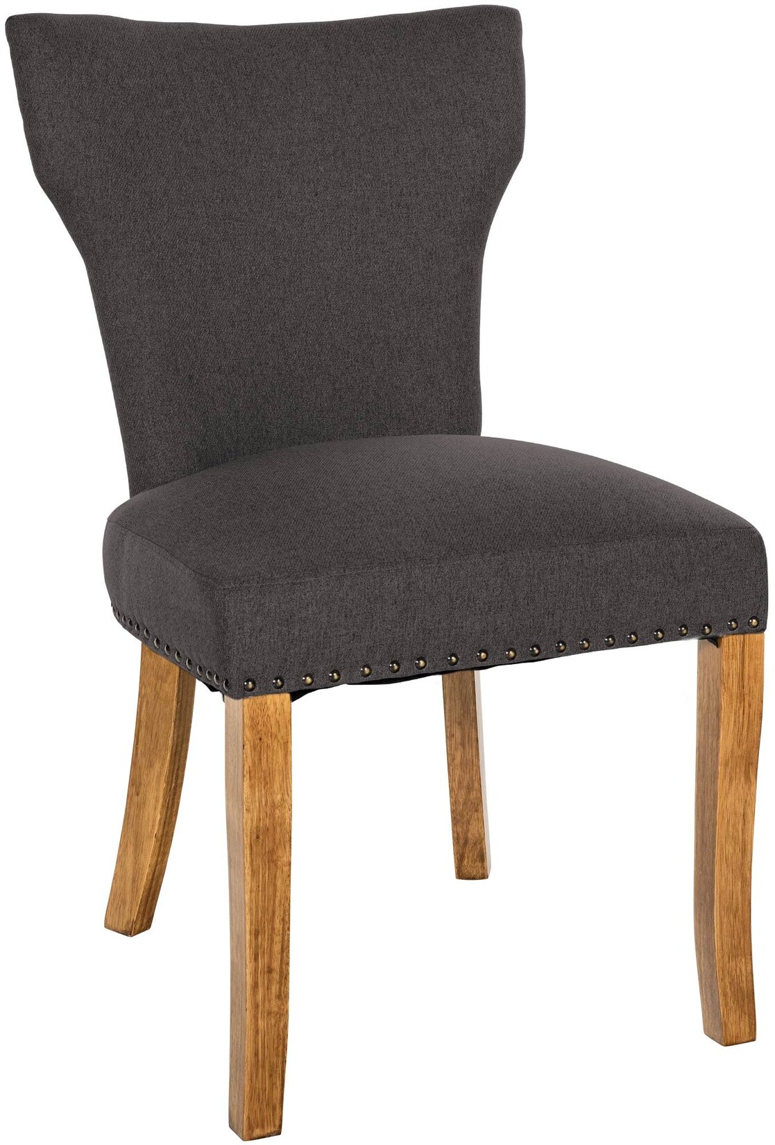 CLP Esszimmerstuhl Zadar Stoff antik-hell Farbe: dunkelgrau, Gestell Farbe: antik-hell