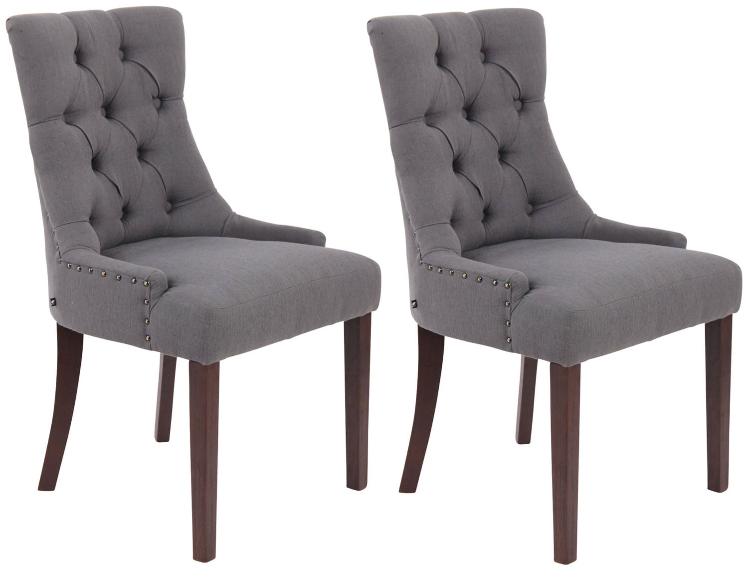 CLP 2er Set Esszimmerstuhl Aberdeen Mit Hochwertiger Polsterung Und Stoffbezug I 2x Polsterstuhl Mit Kautschukholz Gestell I Sitzh&ouml;he Von 50 cm 