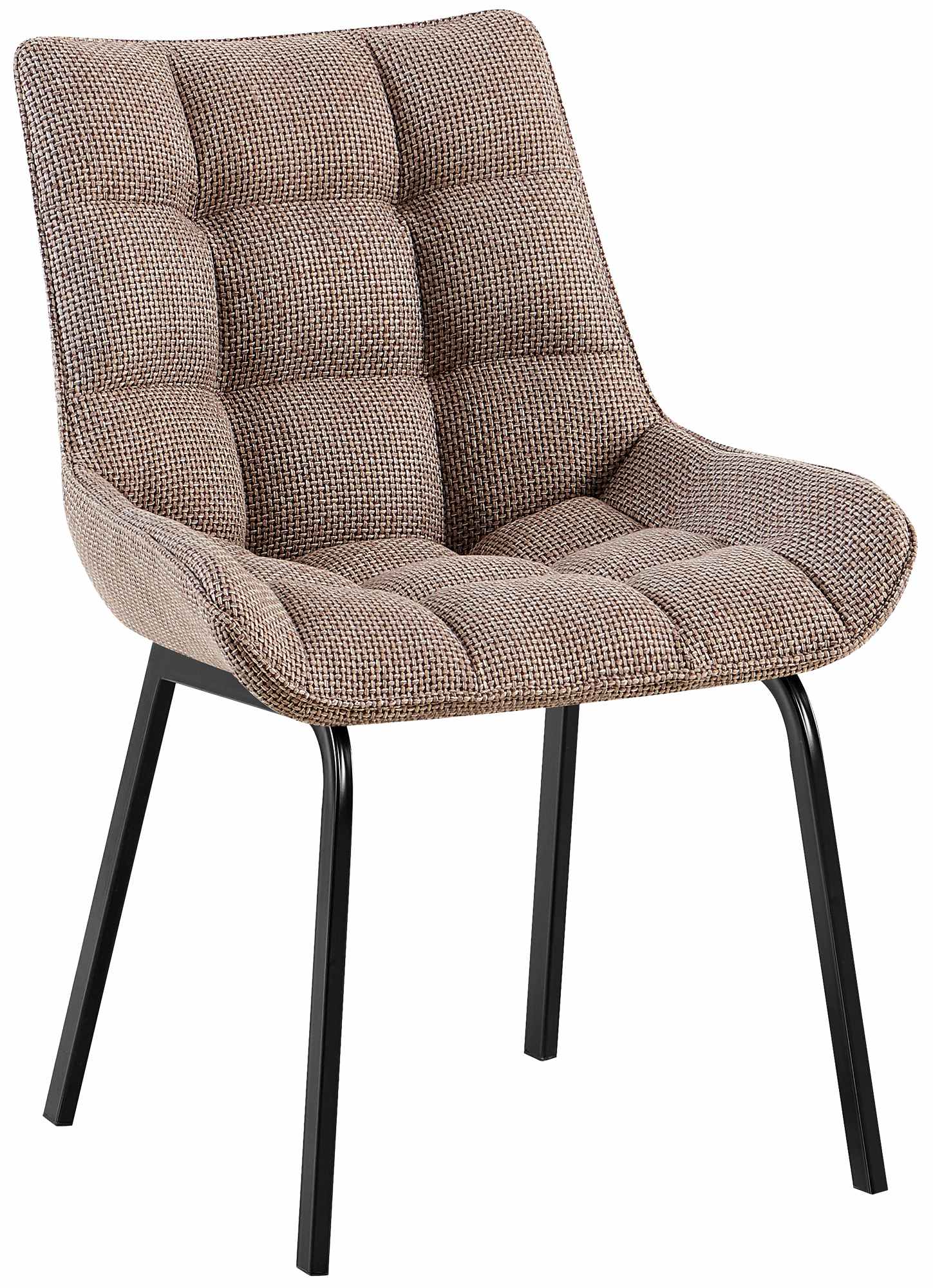 CLP Esszimmerstuhl Saranda I Polsterstuhl mit Stoffbezug oder Samtbezug I K&uuml;chenstuhl mit schwarzem Metallgestell und R&uuml;ckenlehne 