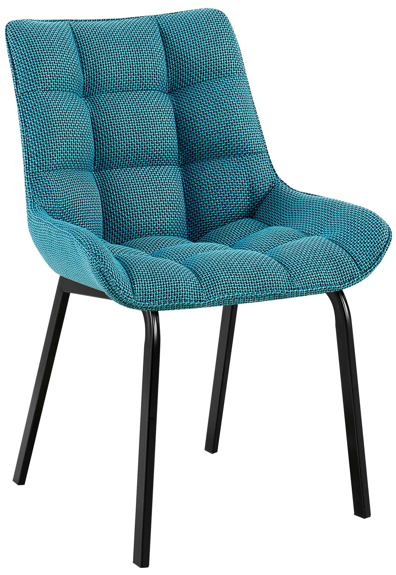 CLP Esszimmerstuhl Saranda I Polsterstuhl mit Stoffbezug oder Samtbezug I K&uuml;chenstuhl mit schwarzem Metallgestell und R&uuml;ckenlehne 