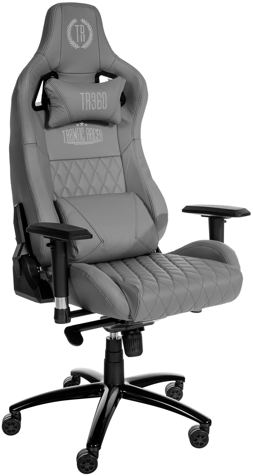 CLP Gaming-Bürostuhl Keren mit Rindsleder-Kontaktflächen, höhenverstellbarer Drehstuhl mit 2D-Armlehnen, Wippfunktion, Nacken- und …