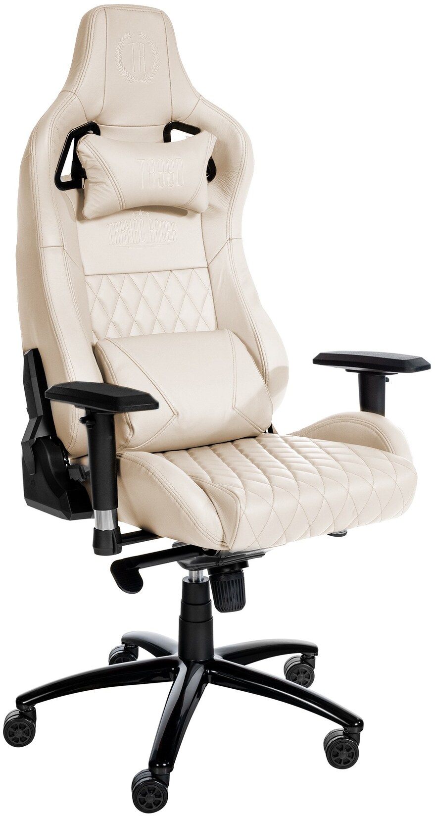 CLP Gaming-Bürostuhl Keren mit Rindsleder-Kontaktflächen, höhenverstellbarer Drehstuhl mit 2D-Armlehnen, Wippfunktion, Nacken- und …