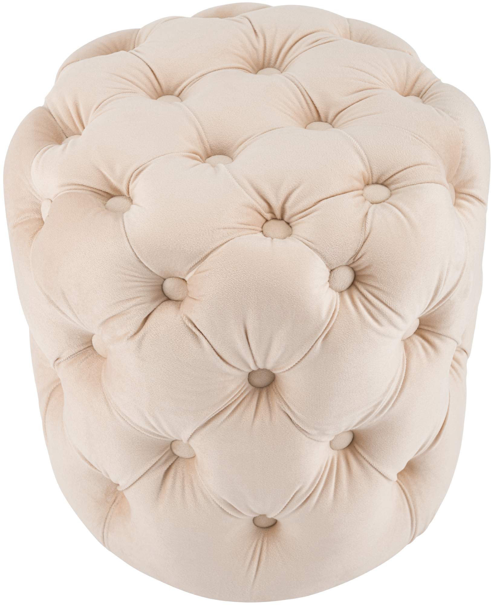 CLP Sitzhocker Samt rund Drancy, gepolstert mit Zierkn&ouml;pfen, Chesterfield-Optik, Polsterhocker f&uuml;r Wohnzimmer & Schlafzimmer 