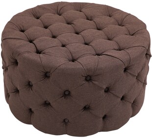 CLP Sitzhocker Drancy Stoff I Polsterhocker Rund I Gesteppter Hocker Mit Zierknöpfen I Gepolstert 