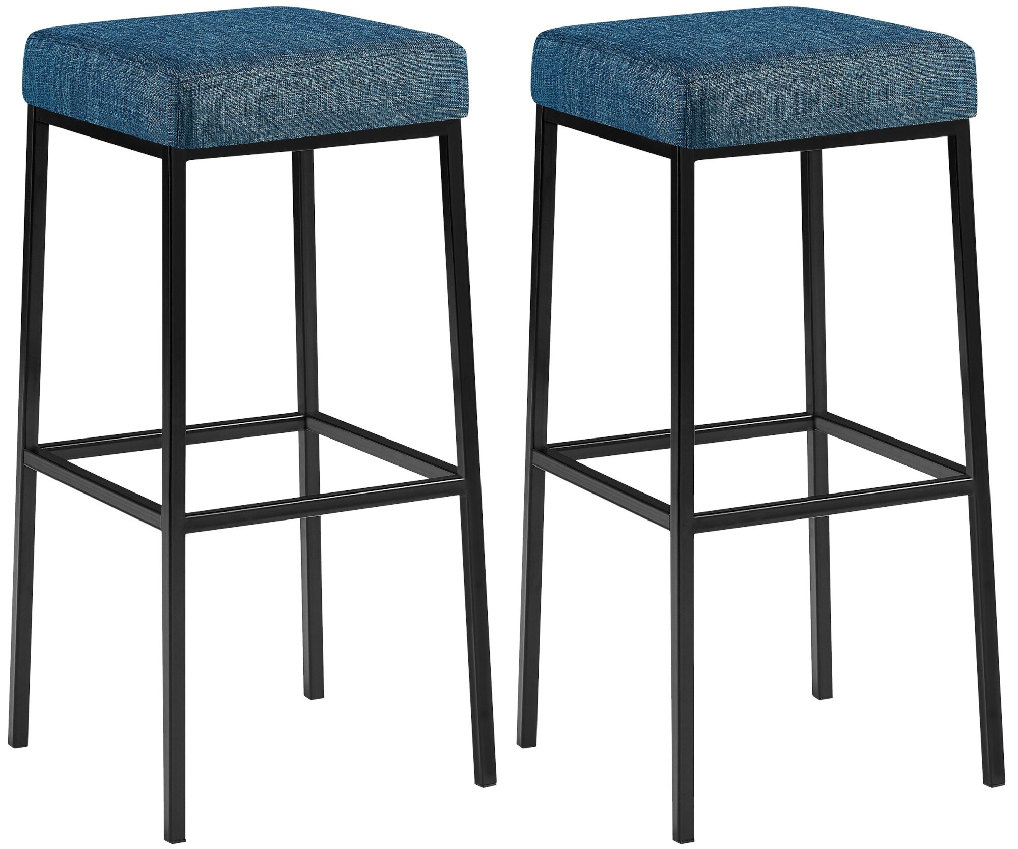 CLP 2er Set Barhocker Montreal I Gepolsterte Barst&uuml;hle mit Stoffbez&uuml;gen I Tresenhocker mit Metallgestellen 