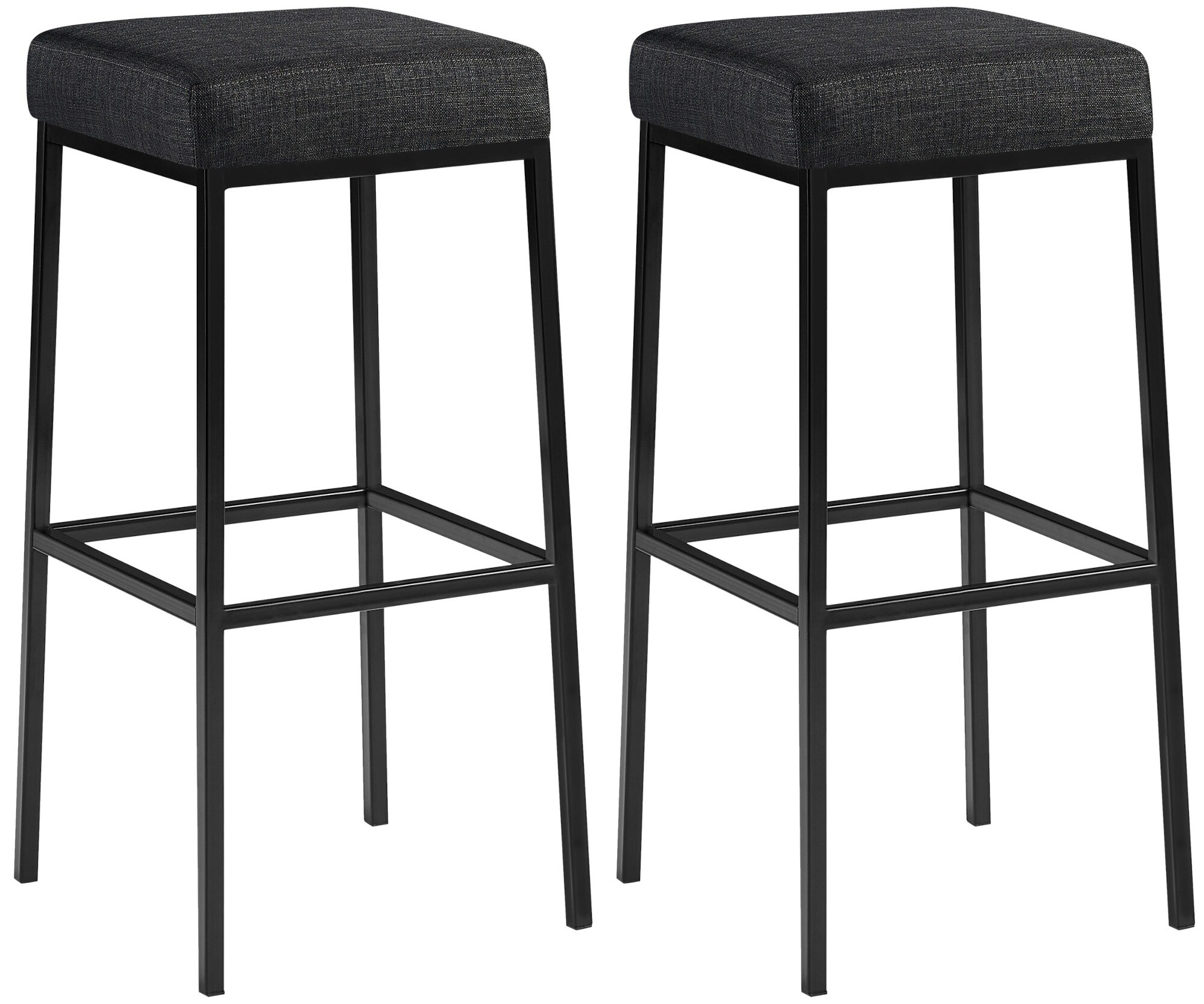 CLP 2er Set Barhocker Montreal I Gepolsterte Barst&uuml;hle mit Stoffbez&uuml;gen I Tresenhocker mit Metallgestellen 