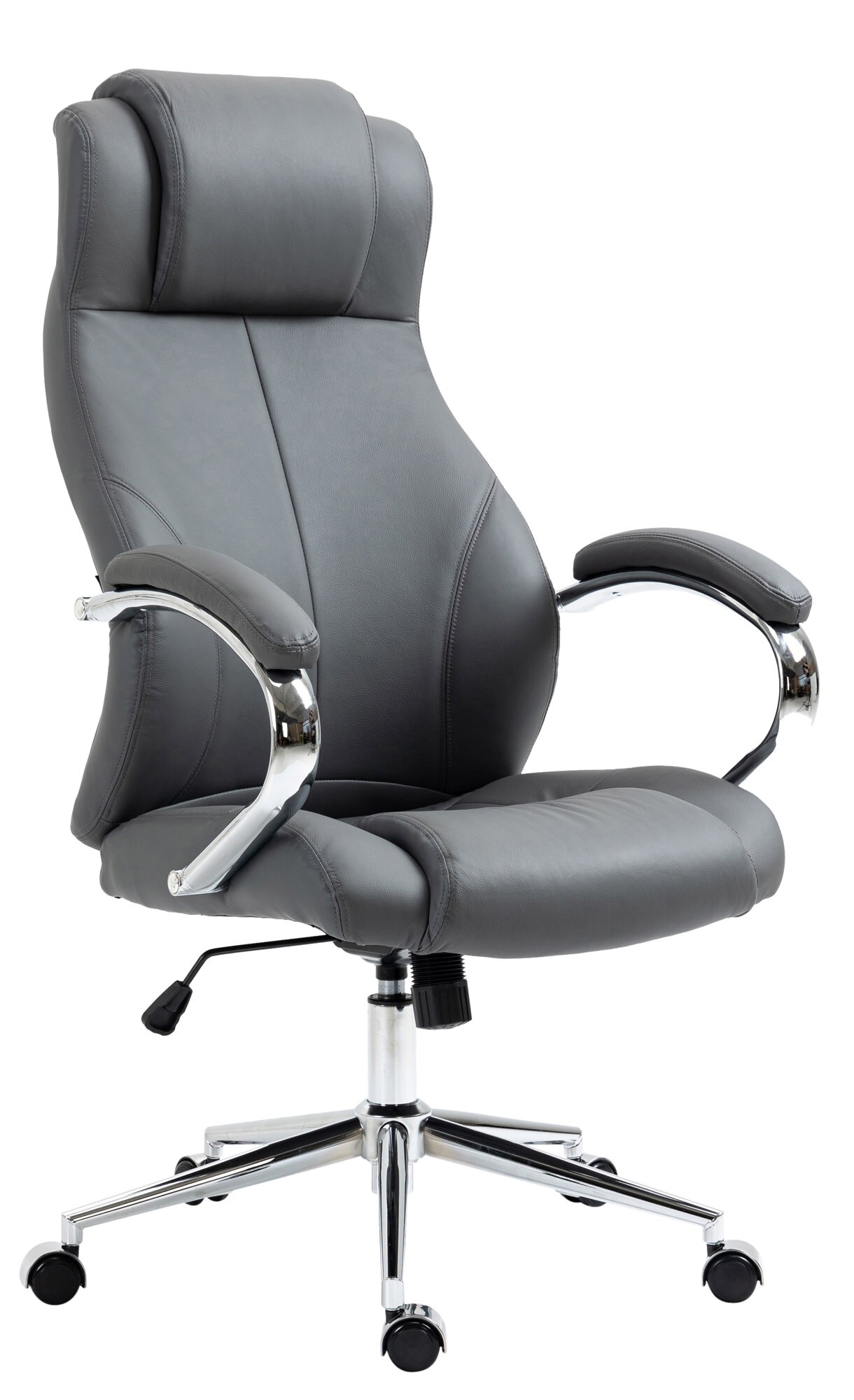 CLP B&uuml;rostuhl Salford I Schreibtischstuhl mit Echtlederbezug I Stuhl h&ouml;henverstellbar und drehbar 