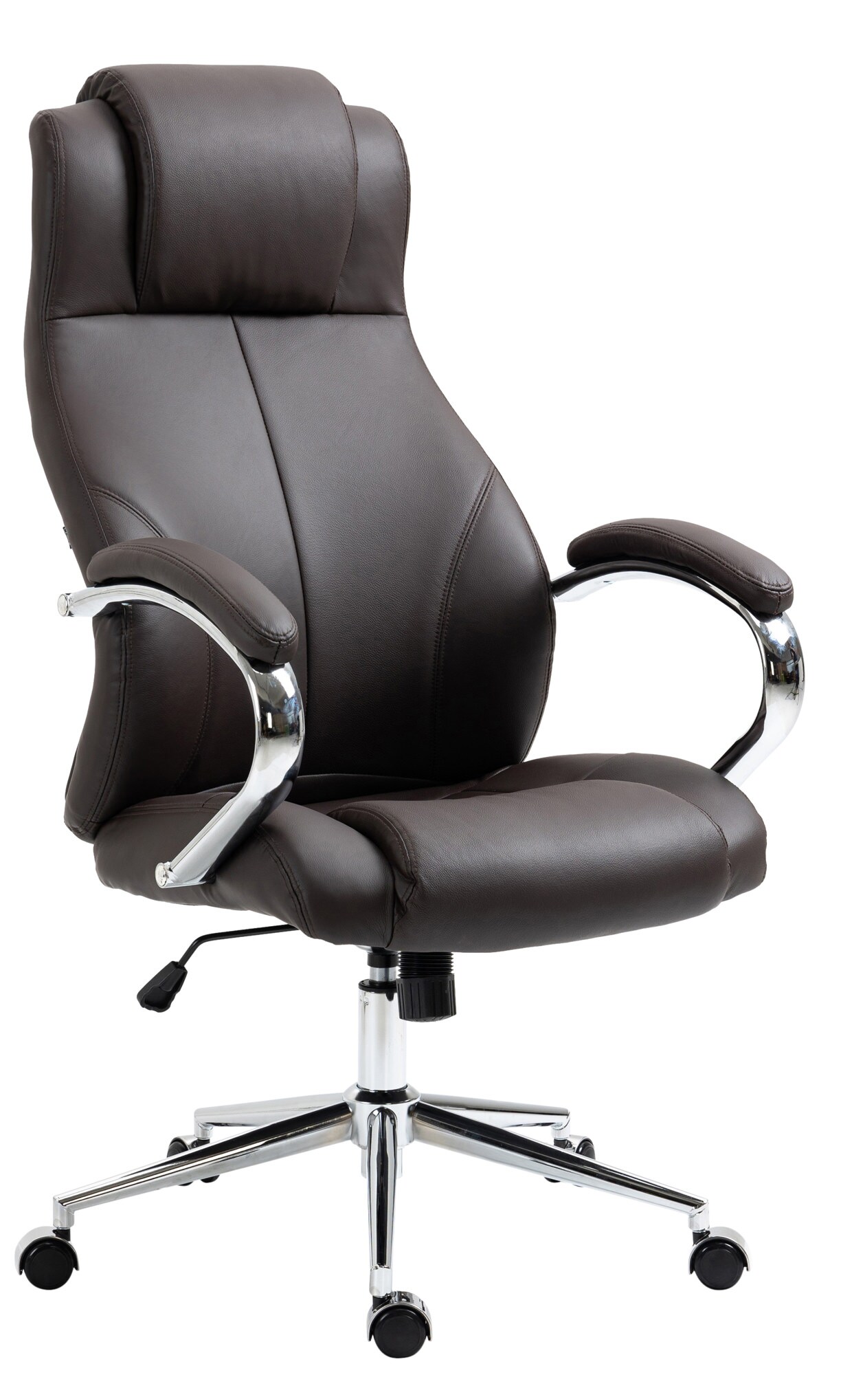 CLP B&uuml;rostuhl Salford I Schreibtischstuhl mit Echtlederbezug I Stuhl h&ouml;henverstellbar und drehbar 