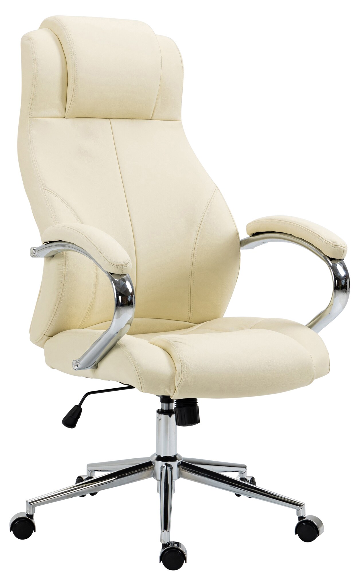 CLP B&uuml;rostuhl Salford I Schreibtischstuhl mit Echtlederbezug I Stuhl h&ouml;henverstellbar und drehbar 