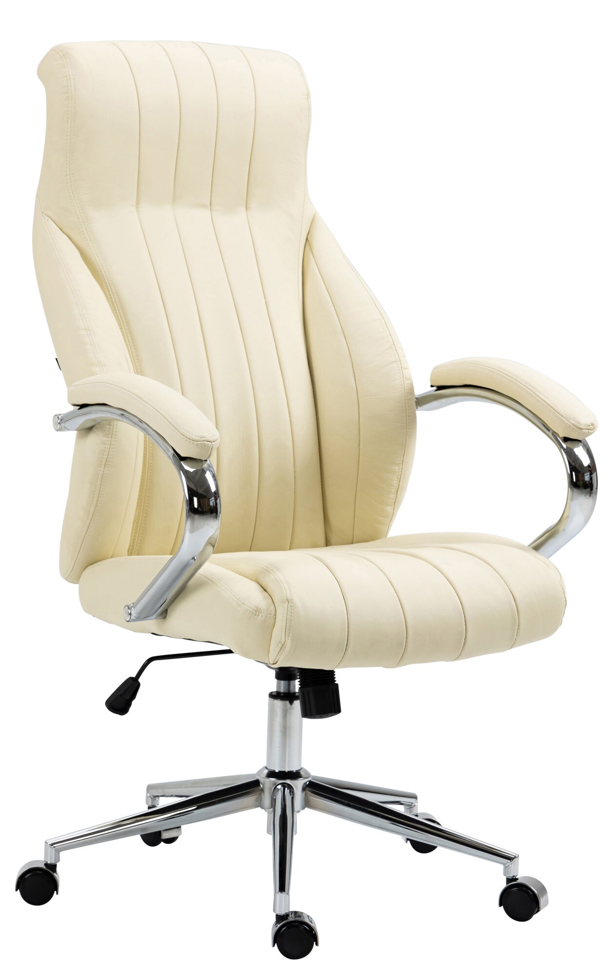 CLP B&uuml;rostuhl Wigan Echtleder I Schreibtischsessel Mit Wippfunktion Und Stufenloser H&ouml;henverstellung I Chefsessel Mit Leichtlaufrollen 