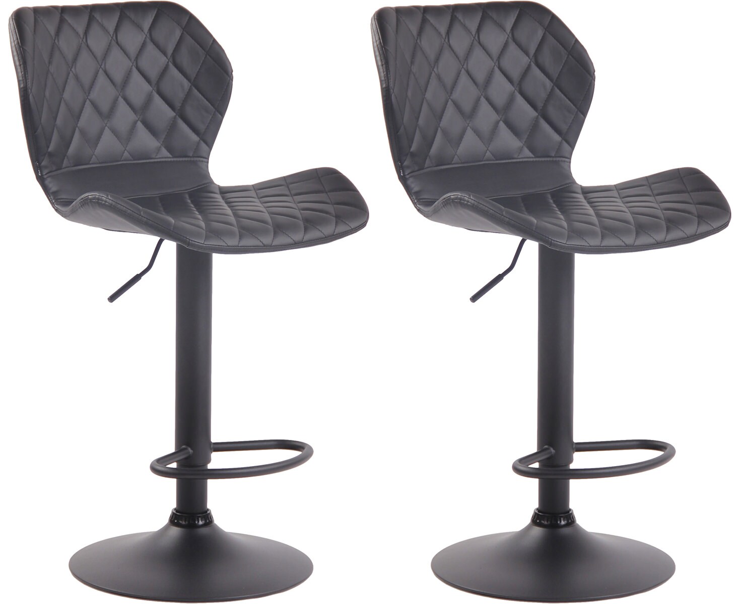 CLP 2er Set Barhocker Cork Kunstleder schwarz Farbe: schwarz, Gestell Farbe: schwarz