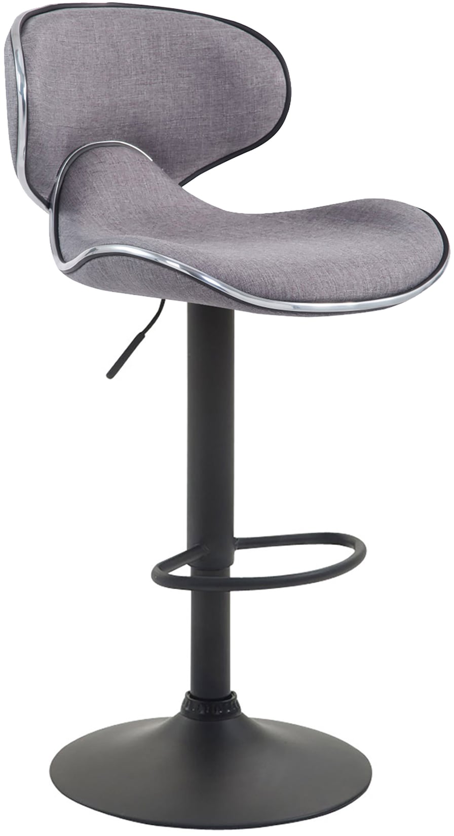 CLP Barhocker Las Vegas V2 Stoff schwarz Farbe: hellgrau, Gestell Farbe: schwarz