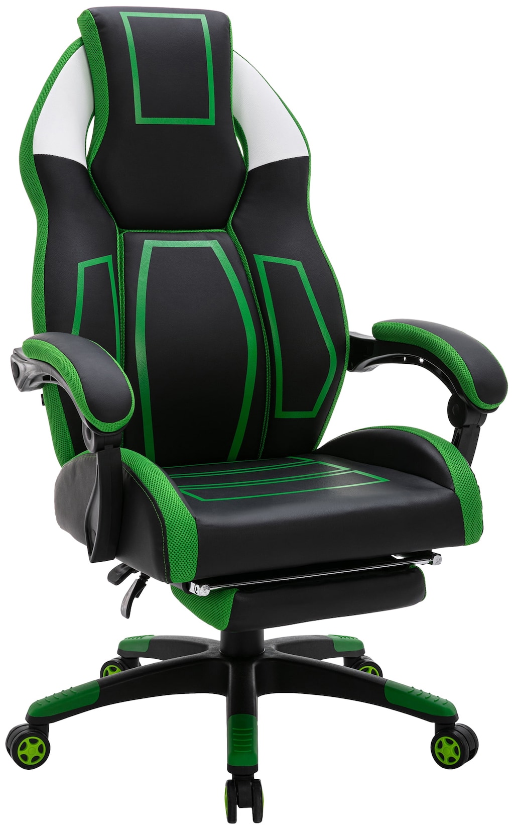 Fauteuil de bureau Gamer CLP Clovis en similicuir - Noir et Vert