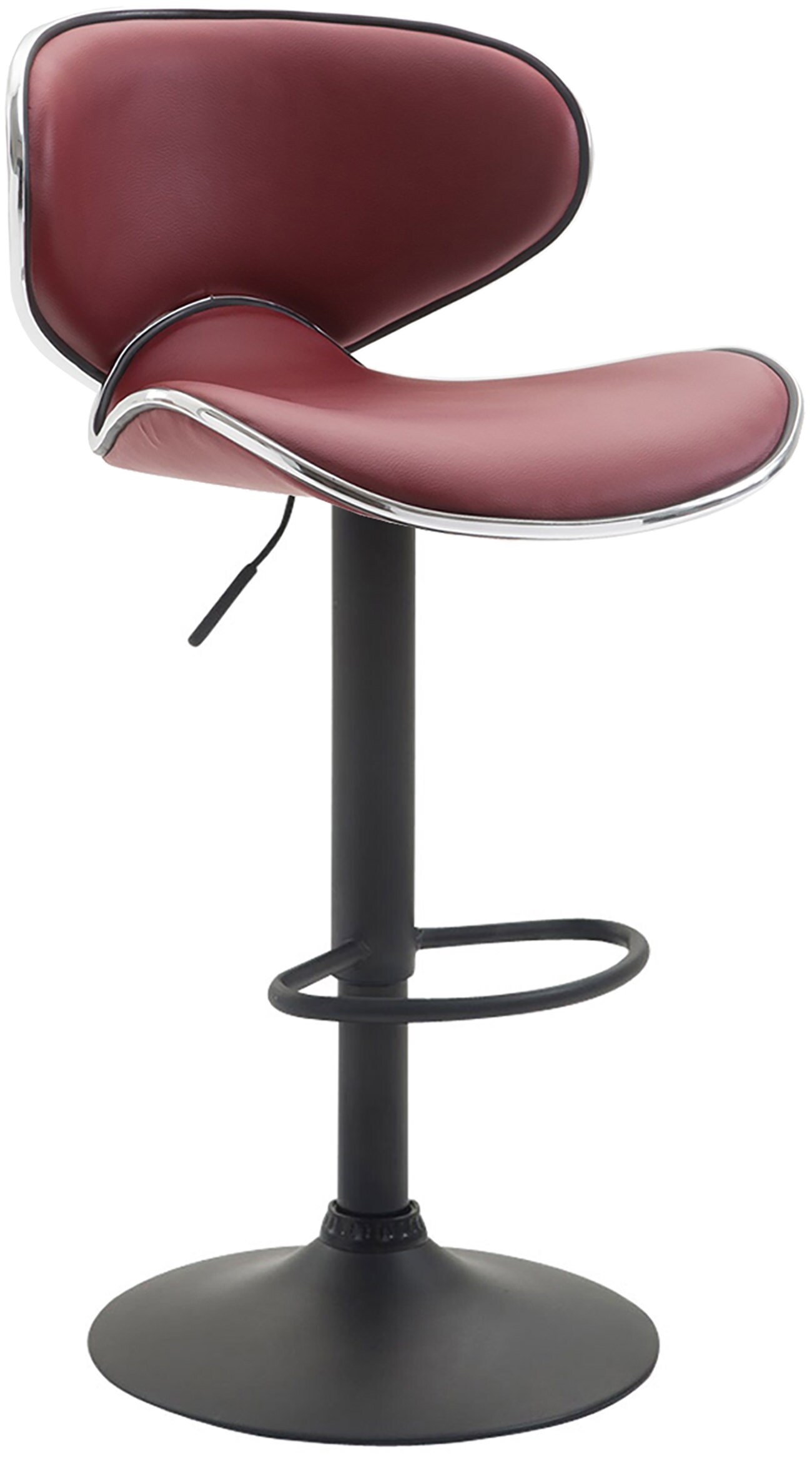 CLP Barhocker Las Vegas V2  schwarz - Farbe: bordeauxrot, Gestellfarbe: schwarz 
