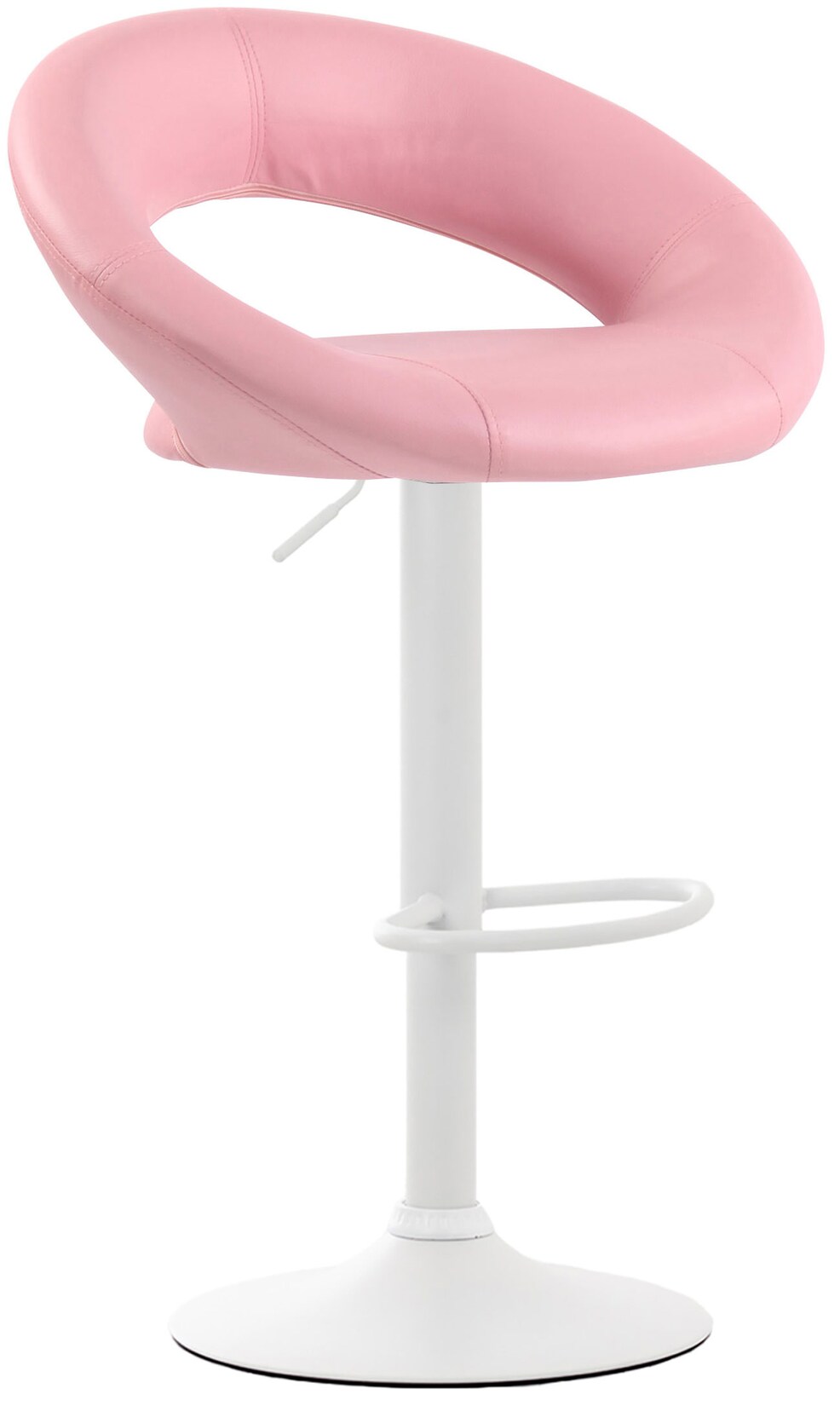CLP Barhocker Olinda Kunstleder weiß - Farbe: pink, Gestellfarbe: weiß