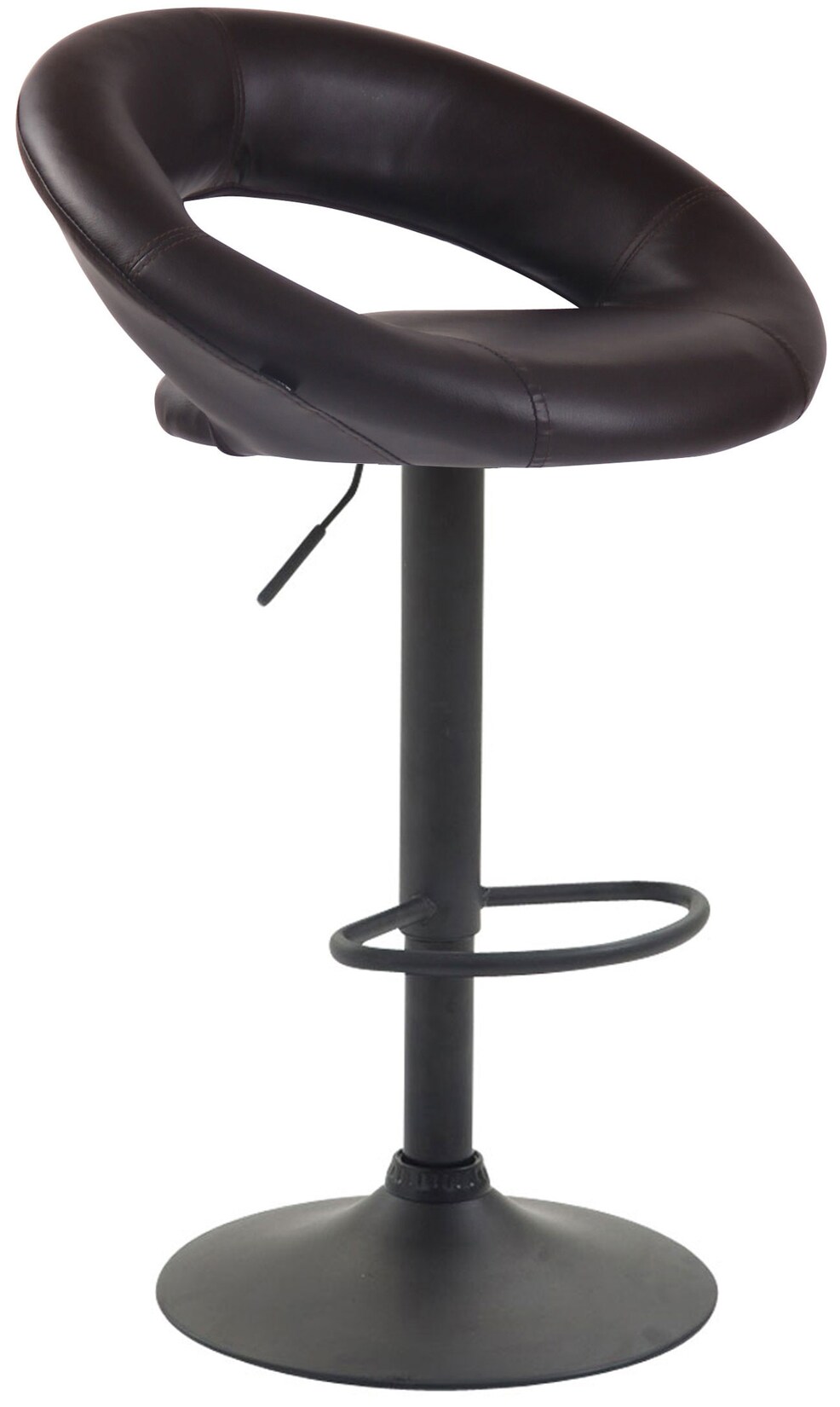 CLP Barhocker Olinda Kunstleder schwarz Farbe: braun, Gestell Farbe: schwarz