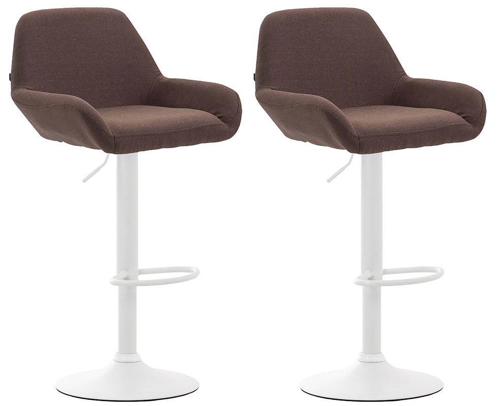 CLP 2er Set Barhocker Braga Mit Stoffbezug I 2 x Barstuhl Mit Lehne Und Fu&szlig;st&uuml;tze 