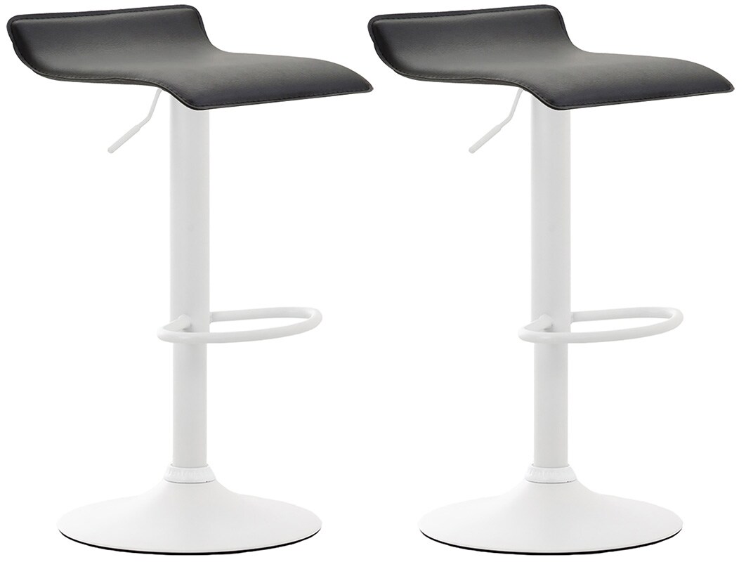 CLP 2er Set Barhocker Dyn V2 Kunstleder weiß Farbe: schwarz, Gestell Farbe: weiß