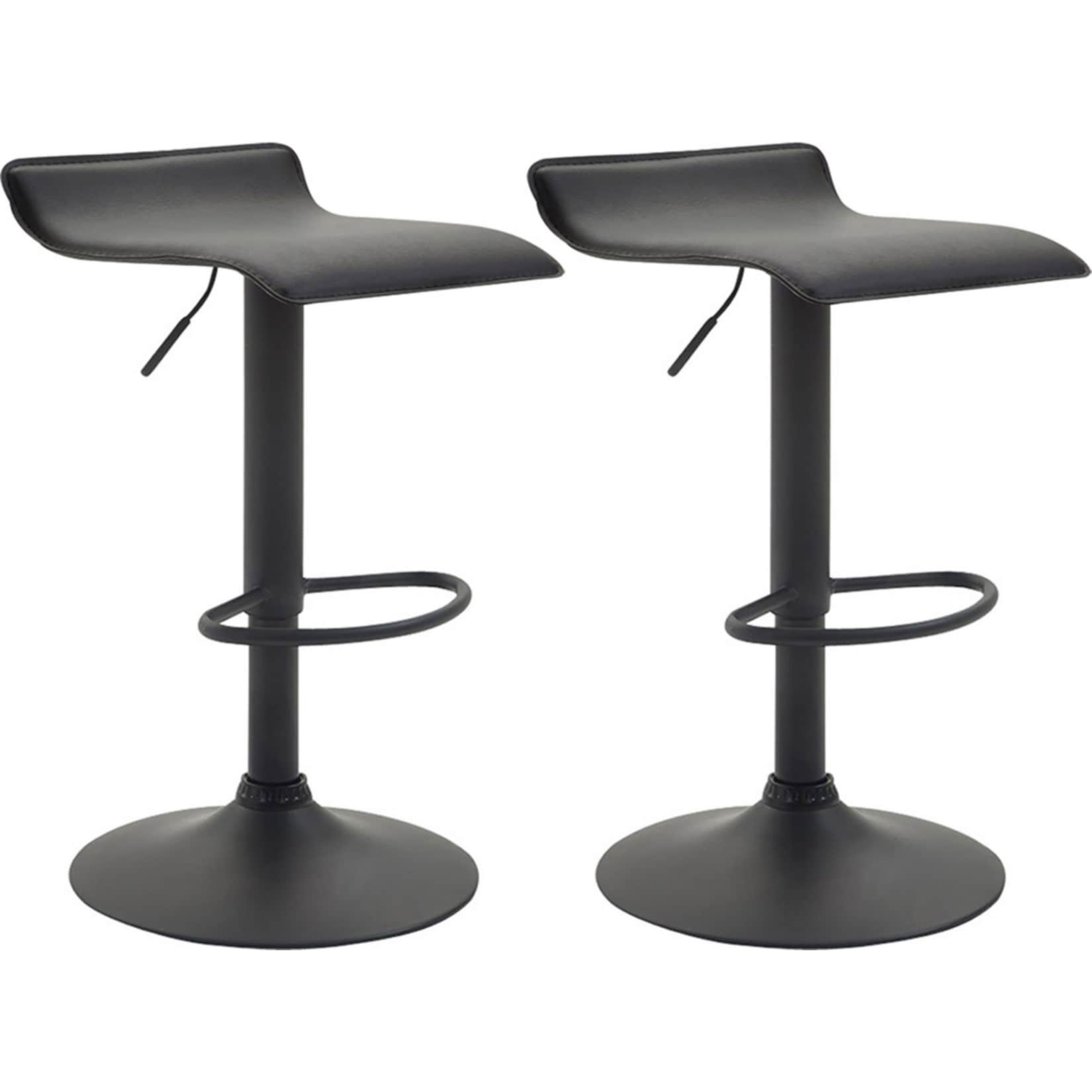 CLP 2er Set Barhocker Dyn V2 Mit Kunstlederbezug I Thekenhocker Mit Fu&szlig;st&uuml;tze I Tresenhocker Mit Trompetenfu&szlig; I Barstuhl H&ouml;henverstellbar 