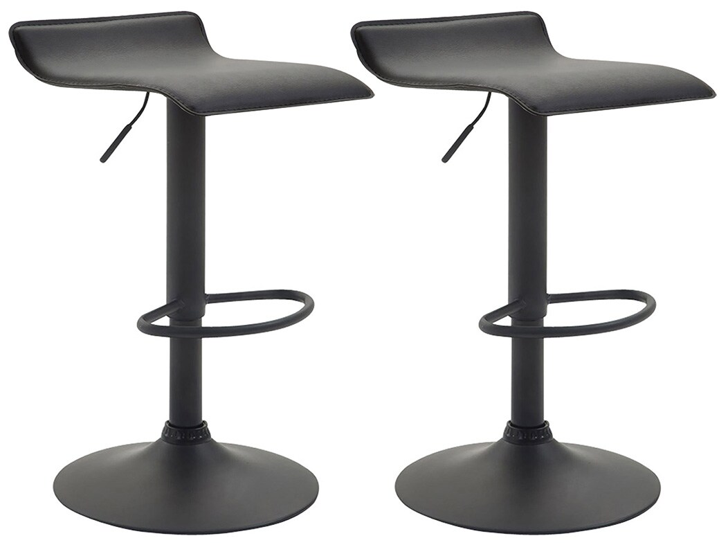 CLP 2er Set Barhocker Dyn V2 Kunstleder schwarz Farbe: schwarz, Gestell Farbe: schwarz