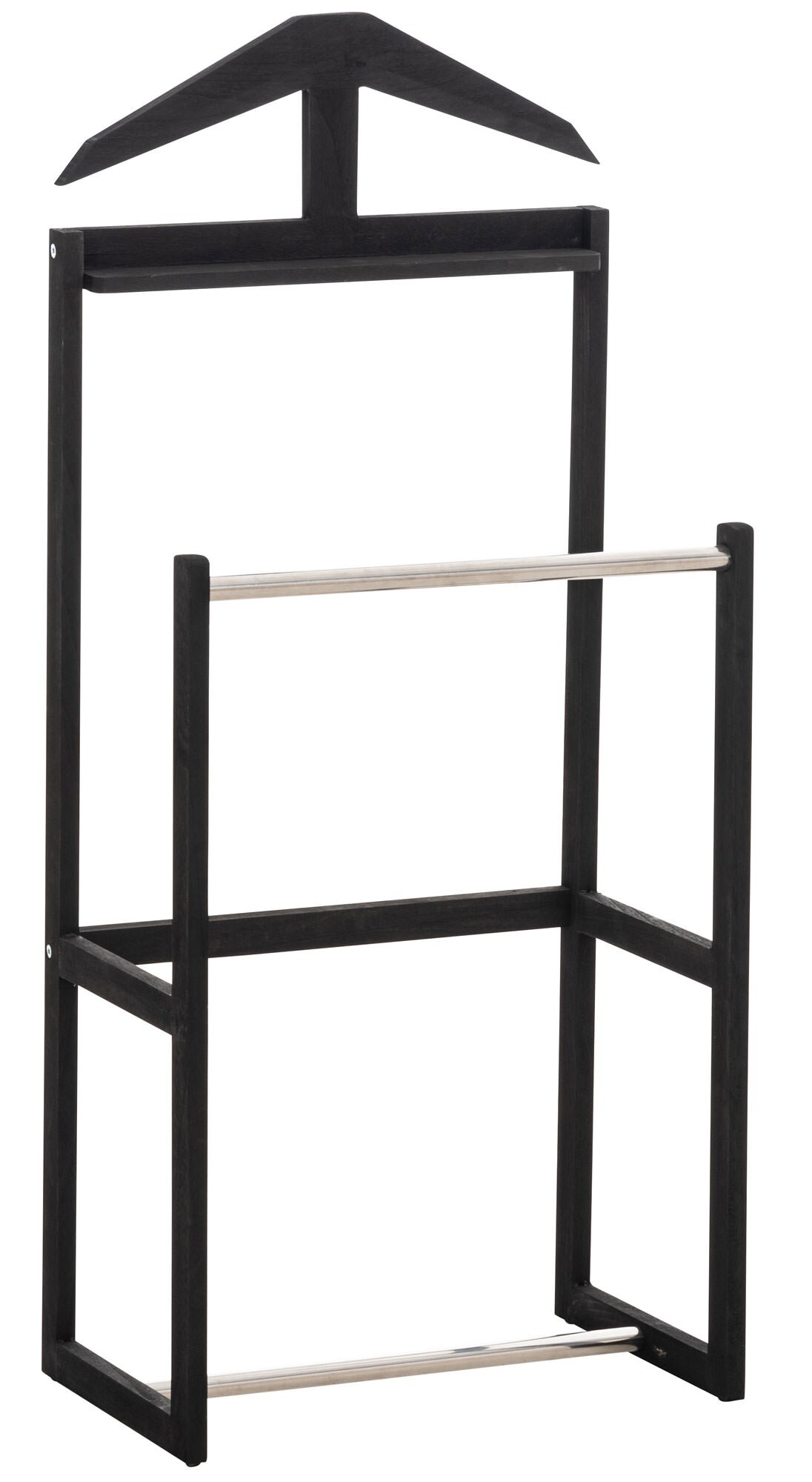 CLP Herrendiener Jonas I Kleiderst&auml;nder Aus Holz I Stummer Diener Mit Kleiderb&uuml;gel Und Hosenstange 