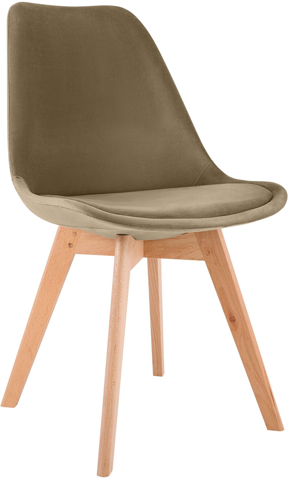 CLP Stuhl Linares Samt Farbe: braun, Material: Samt