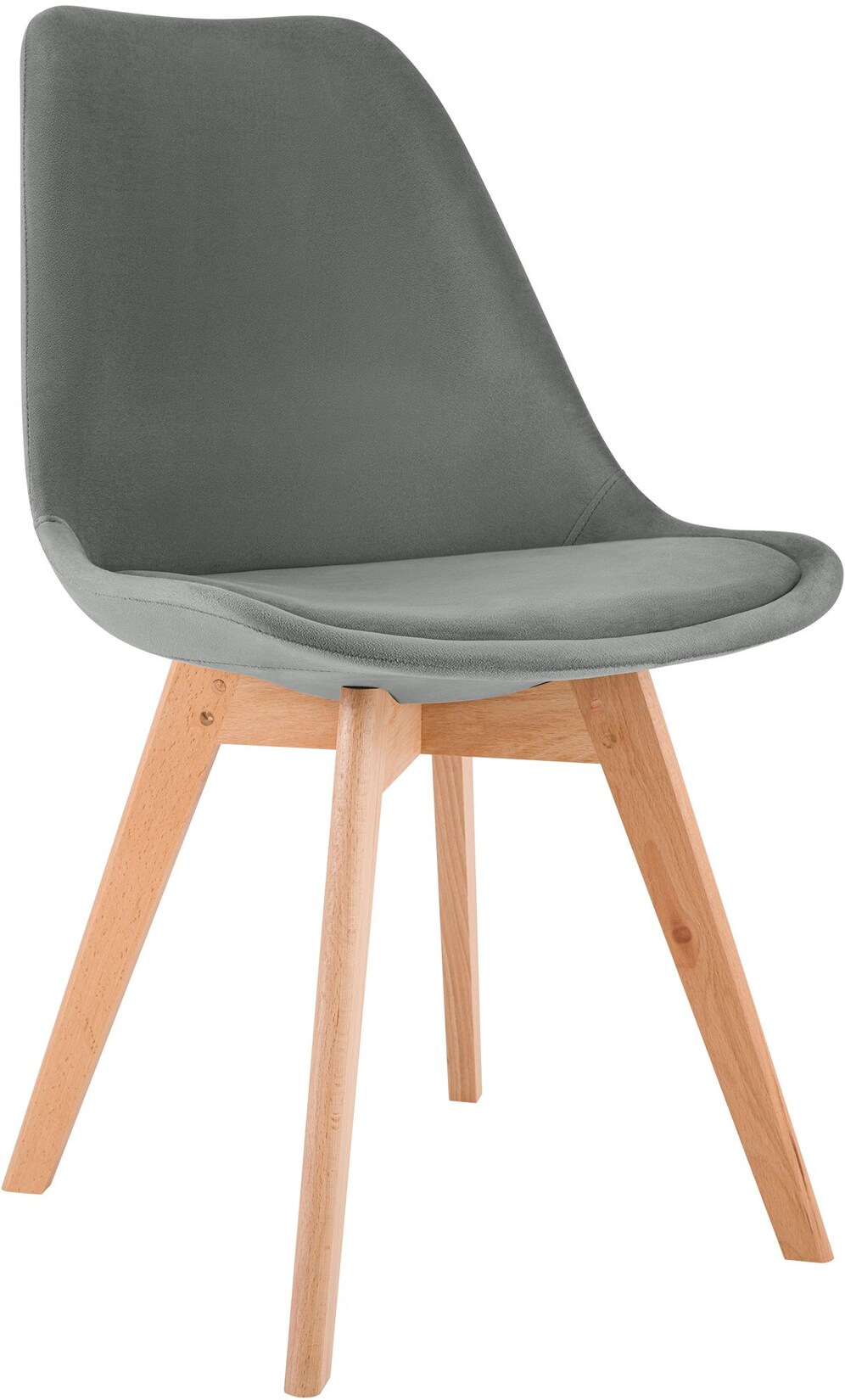 CLP Stuhl Linares Samt Farbe: grau, Material: Samt