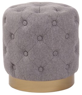 CLP Sitzhocker Naila I Stoff I Samt I Polsterhocker Rund I Runder Hocker Gepolstert 