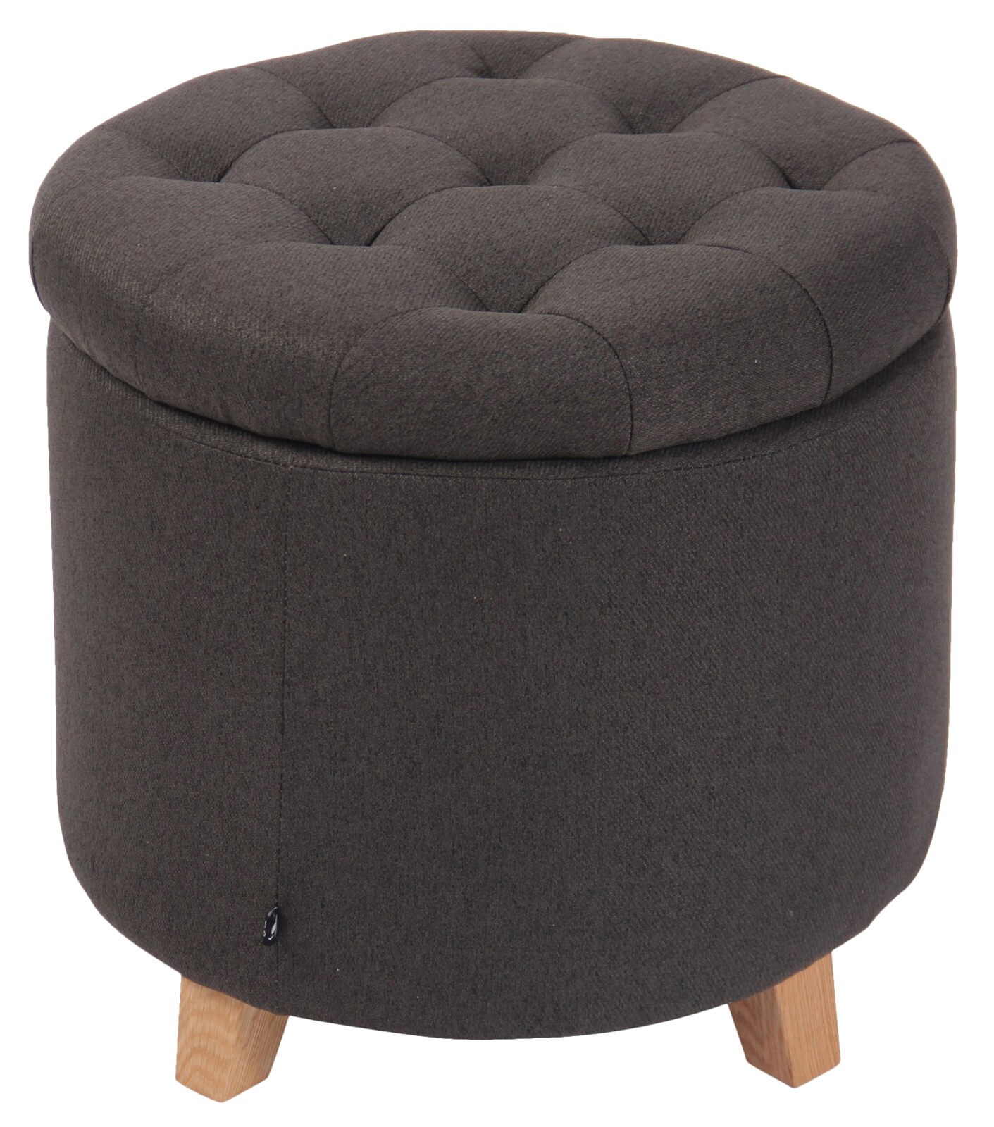 CLP Sitzhocker Marsa Stoff I Samt I Polsterhocker Mit Stauraum I Gesteppter Hocker Mit Zierkn&ouml;pfen I Gepolstert 