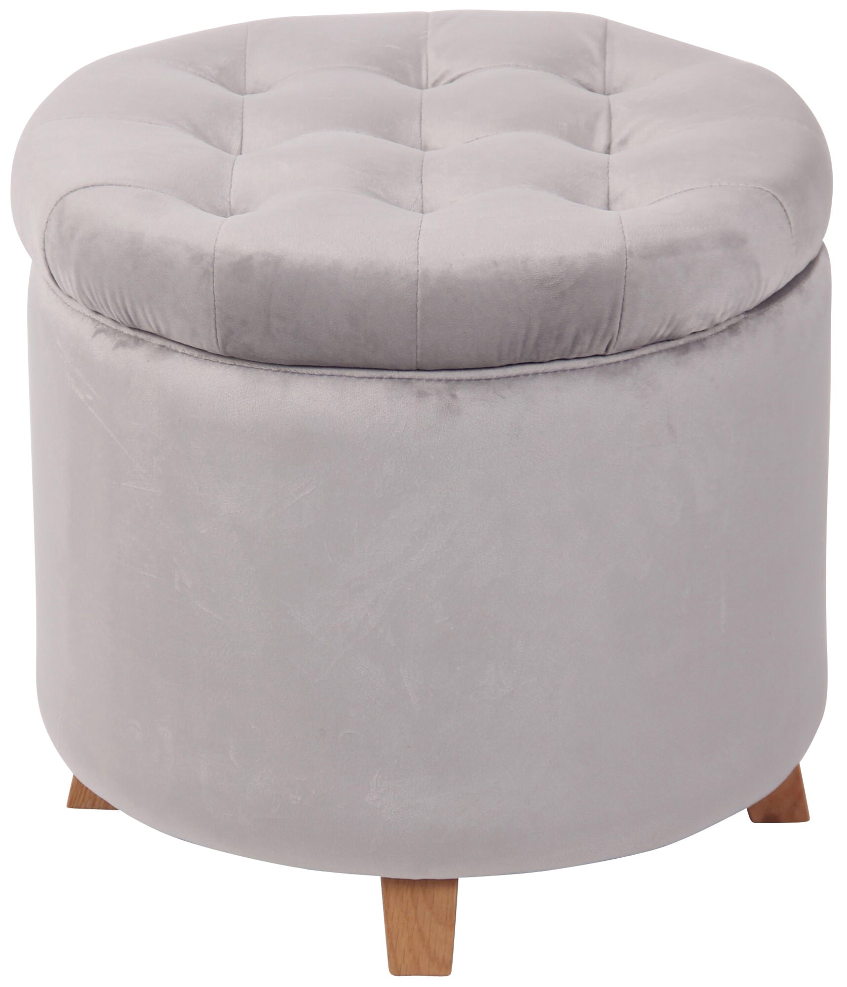 CLP Sitzhocker Marsa Stoff I Samt I Polsterhocker Mit Stauraum I Gesteppter Hocker Mit Zierkn&ouml;pfen I Gepolstert 