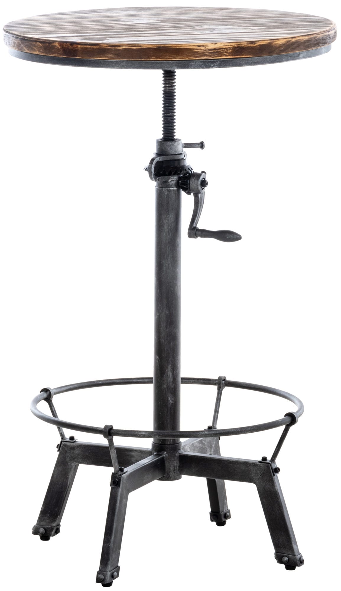 CLP Tisch Malita Mit Fu&szlig;ablage I Bartisch Mit Metallgestell Und Tischplatte Aus Kiefernholz 