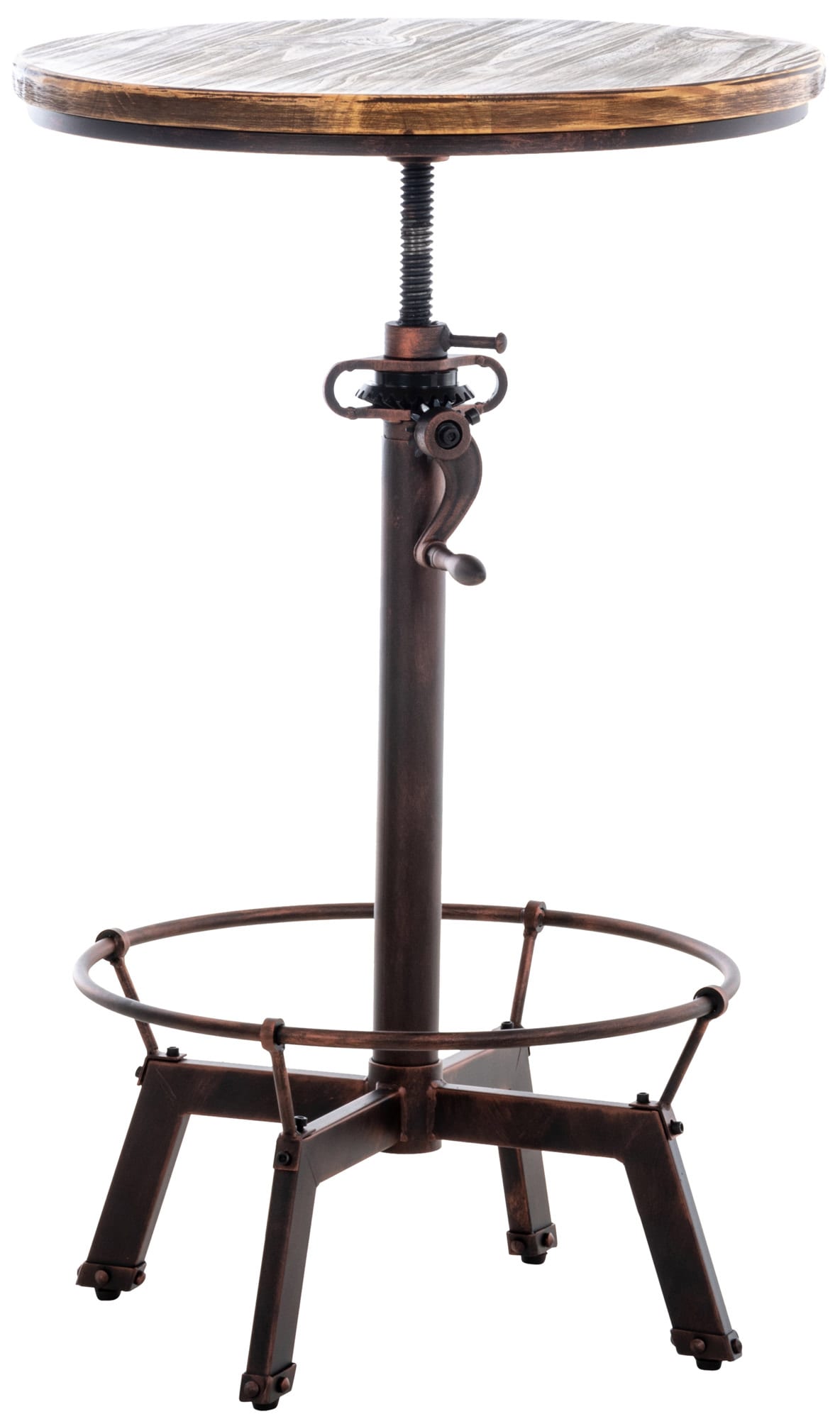 CLP Tisch Malita Mit Fu&szlig;ablage I Bartisch Mit Metallgestell Und Tischplatte Aus Kiefernholz 